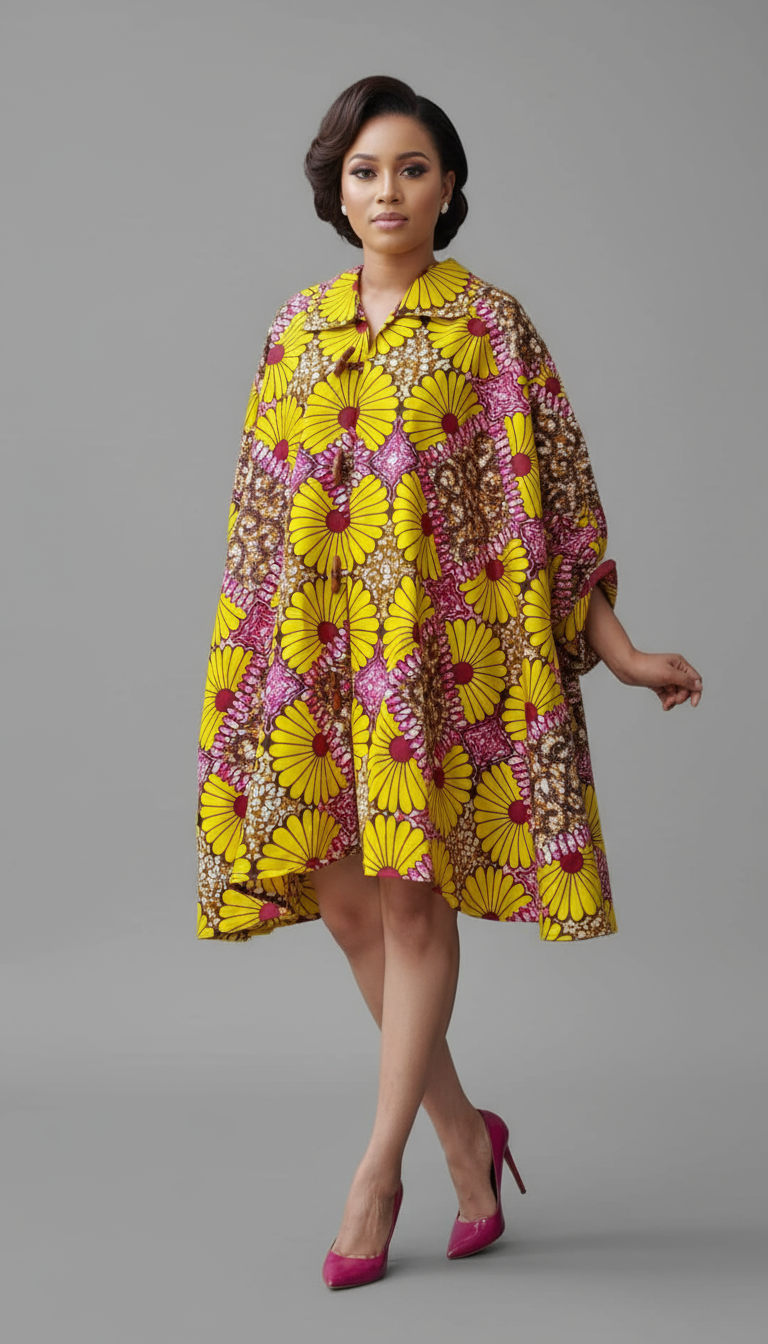 Cotton Swing Dress / Top 243-Yellow