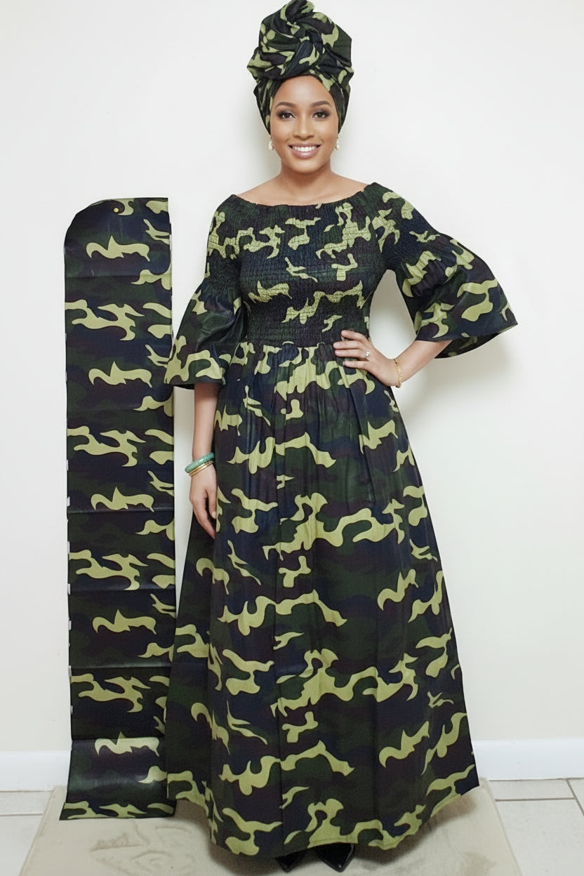 024  Smocked Dress Set- Camouflage 63