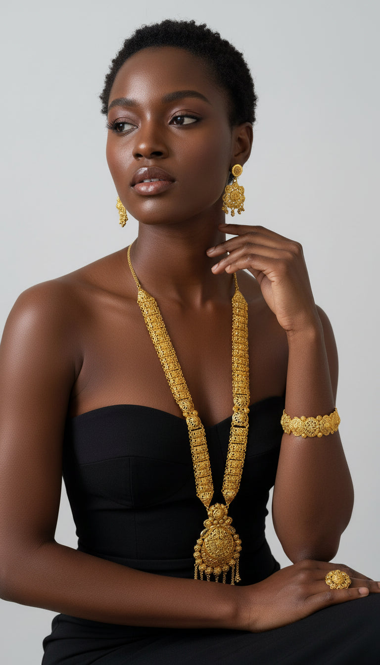 Gold Necklace 4 Pcs Set-09