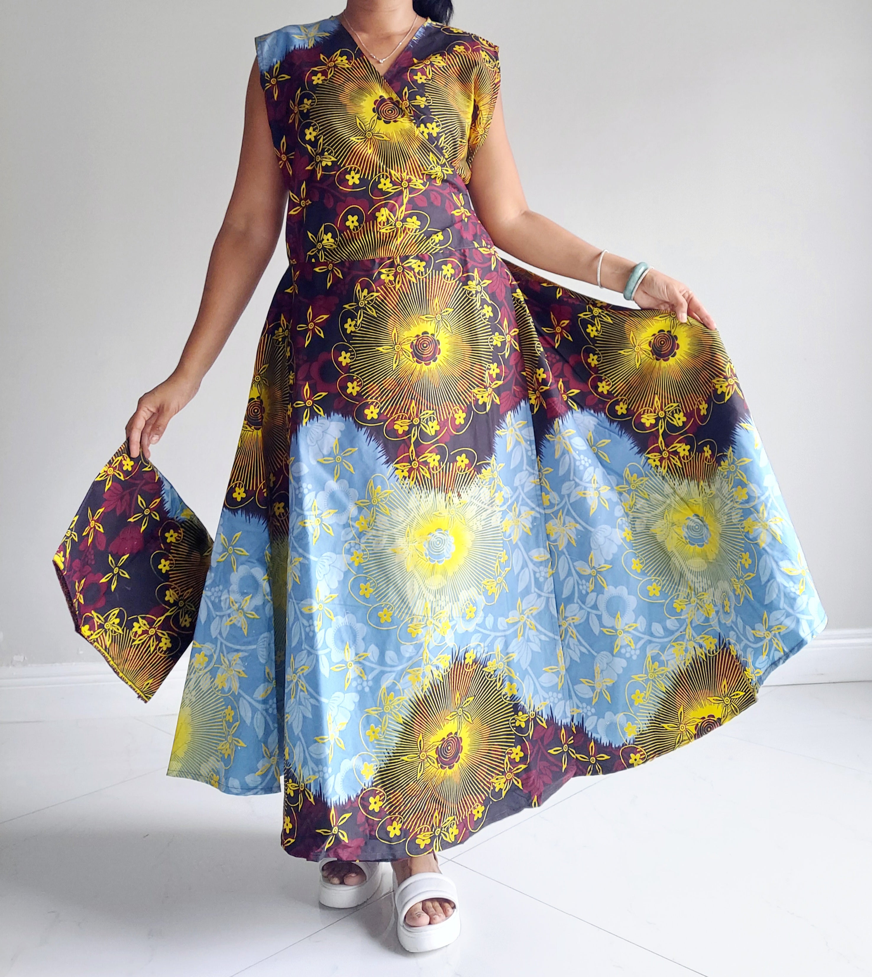 1045- Sleeveless Wrap Dress B