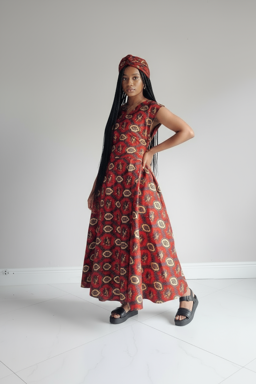 1045-Sleeveless Wrap Dress C