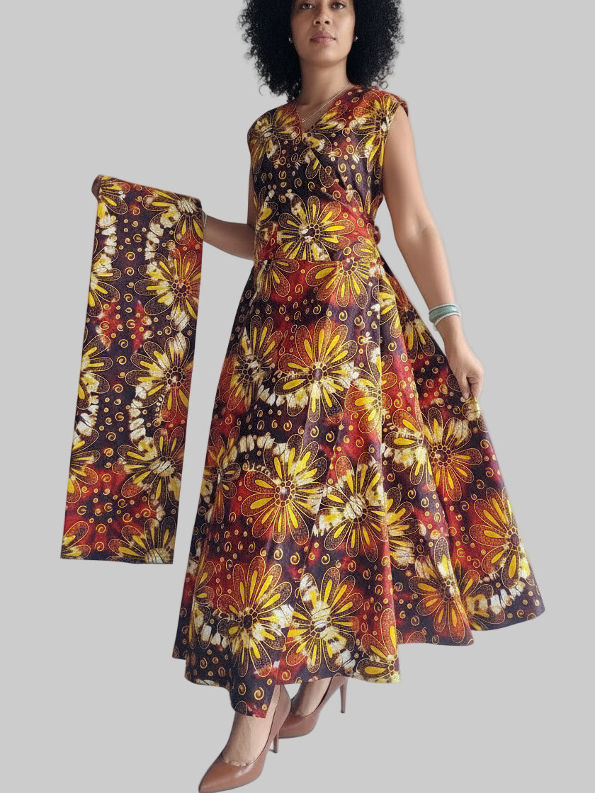 1045- Sleeveless Wrap Dress E