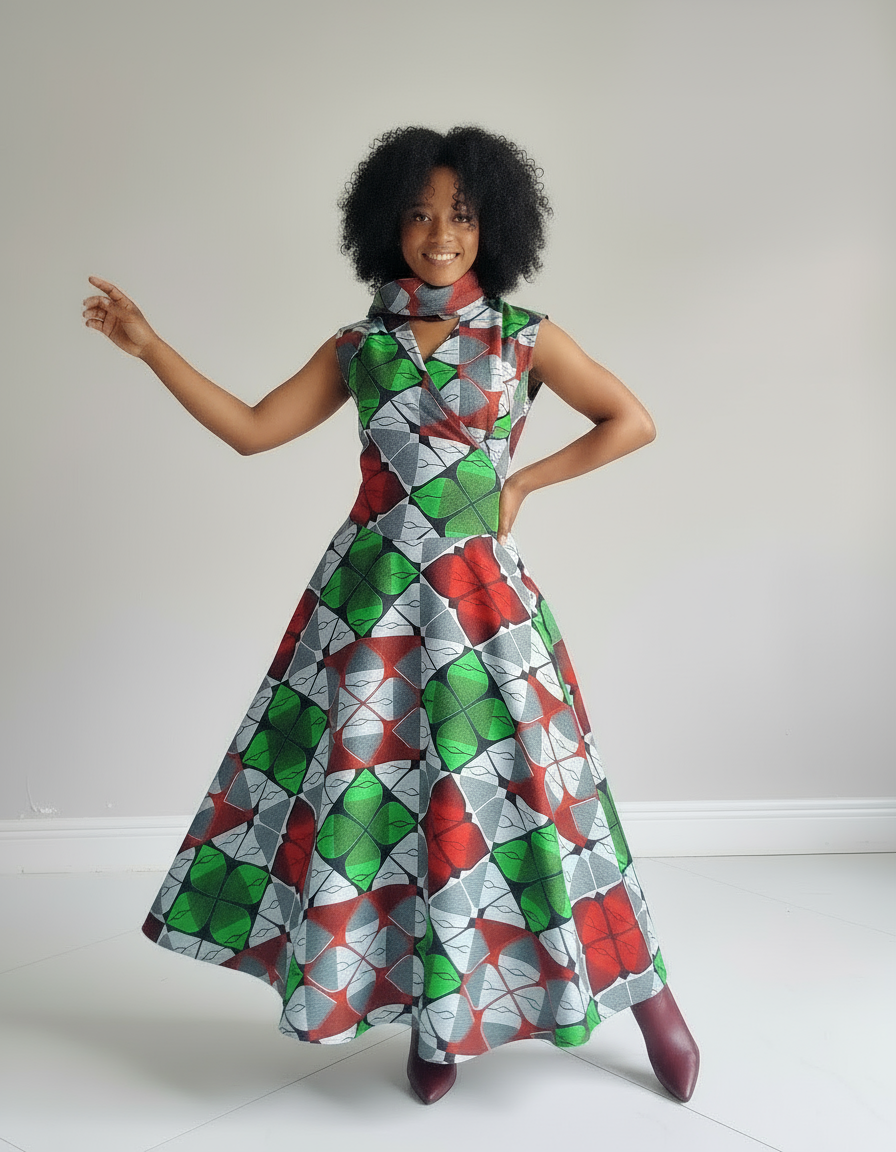 1045-Sleeveless Wrap Dress F