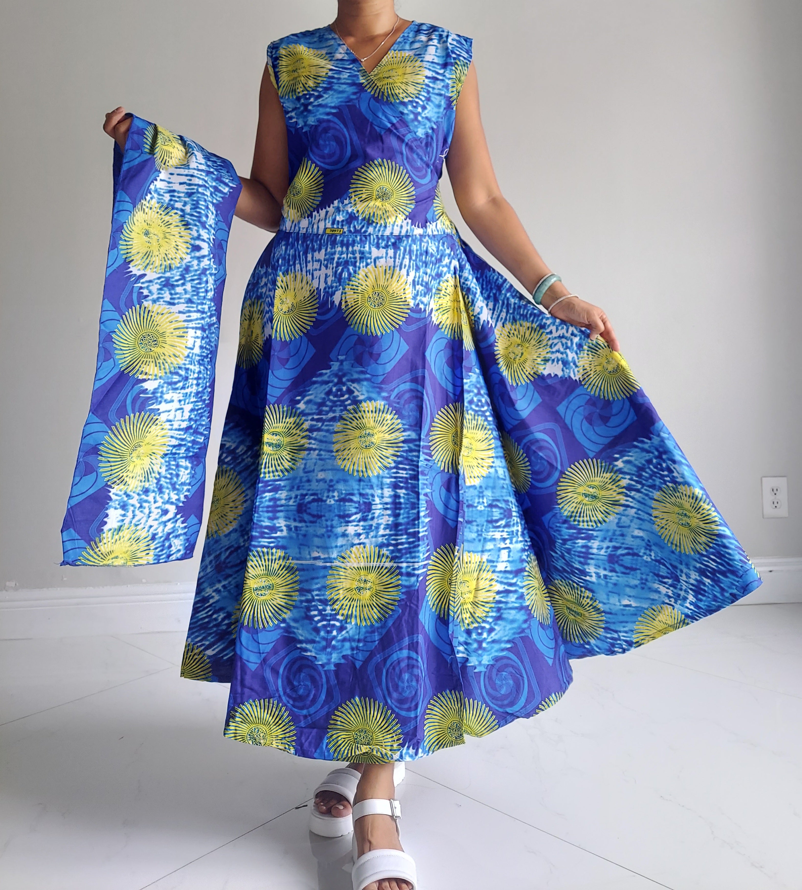 1045-Sleeveless Wrap Dress H