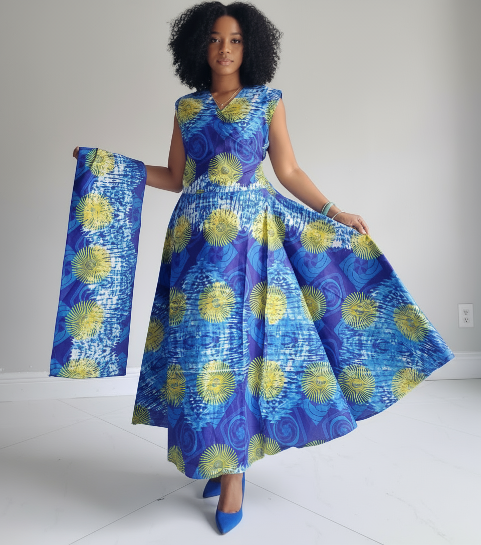 1045-Sleeveless Wrap Dress H