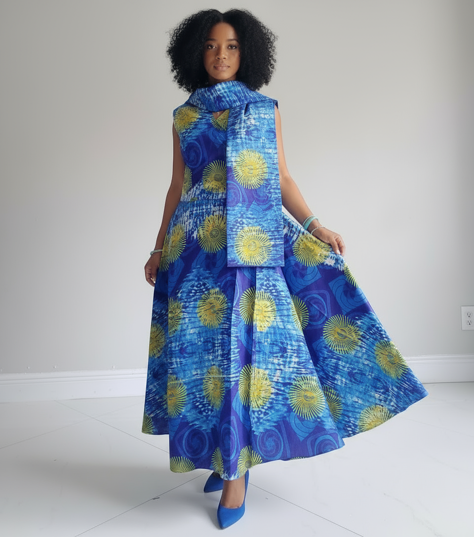 1045-Sleeveless Wrap Dress H