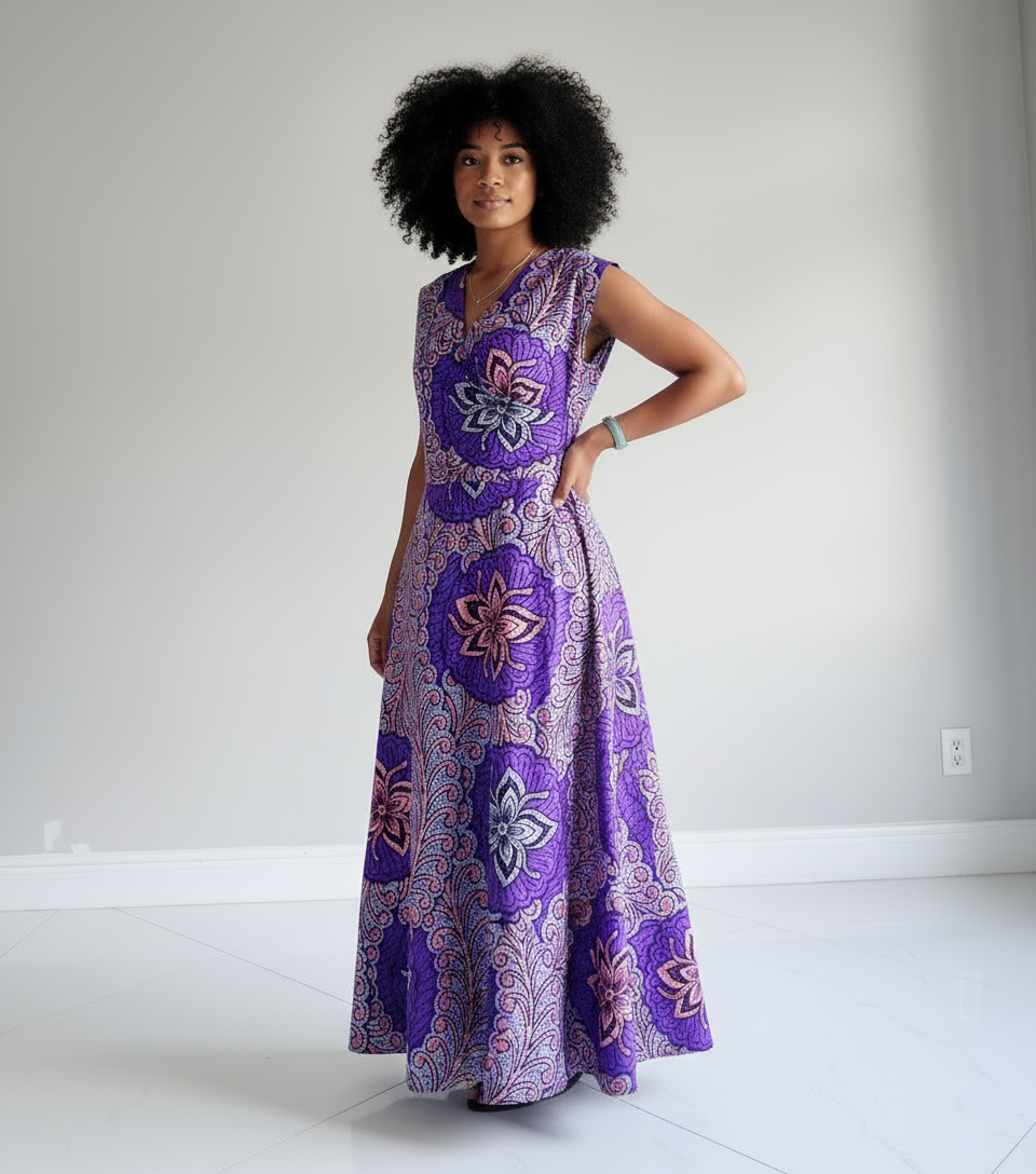 1045-Sleeveless Wrap Dress Q