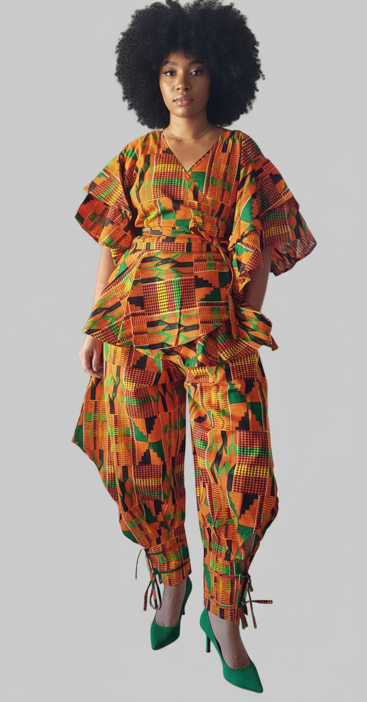 1203-29 Harem Pant & Wrap Blouse