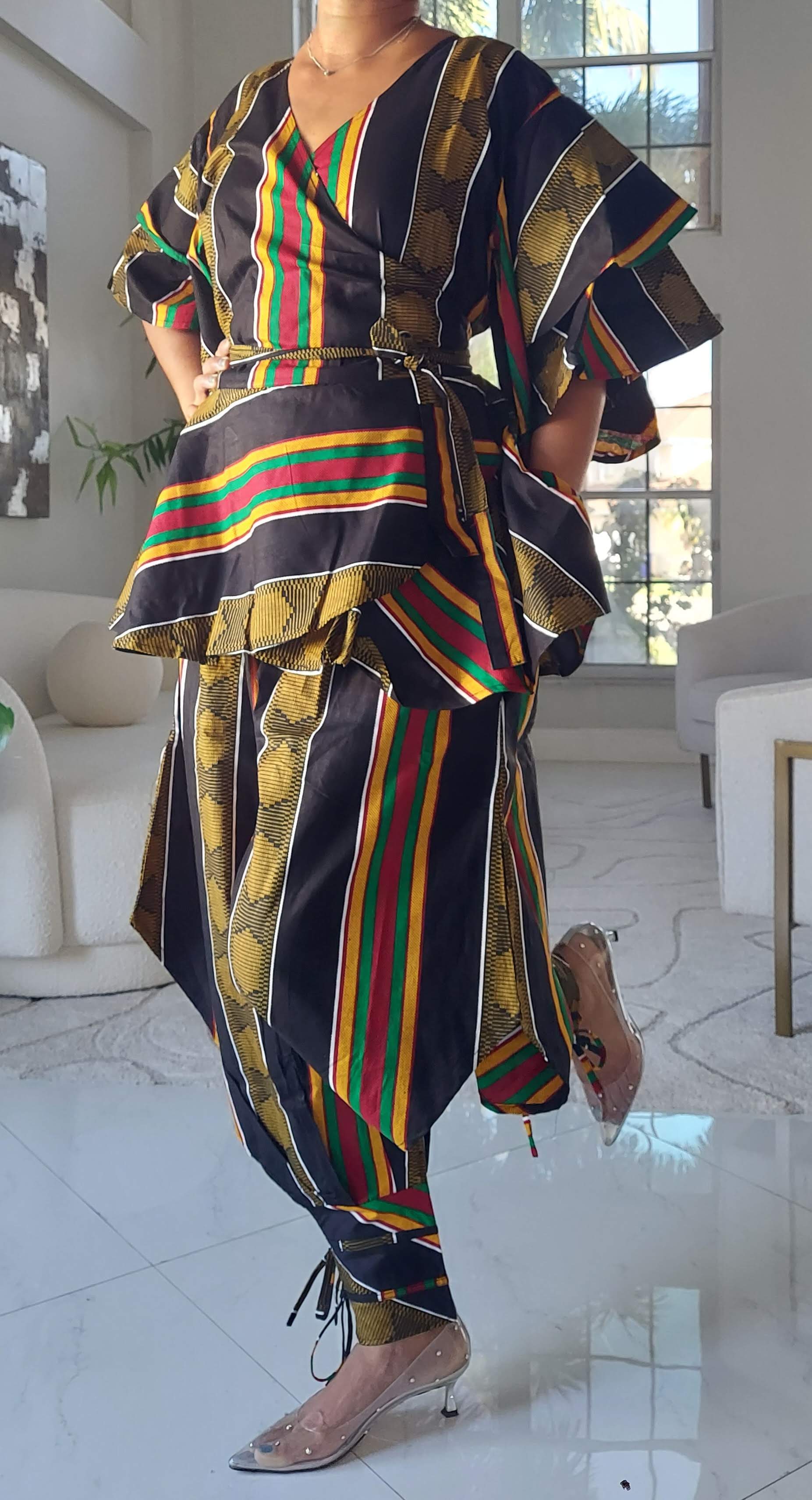 1203-29 Harem Pant & Wrap Blouse