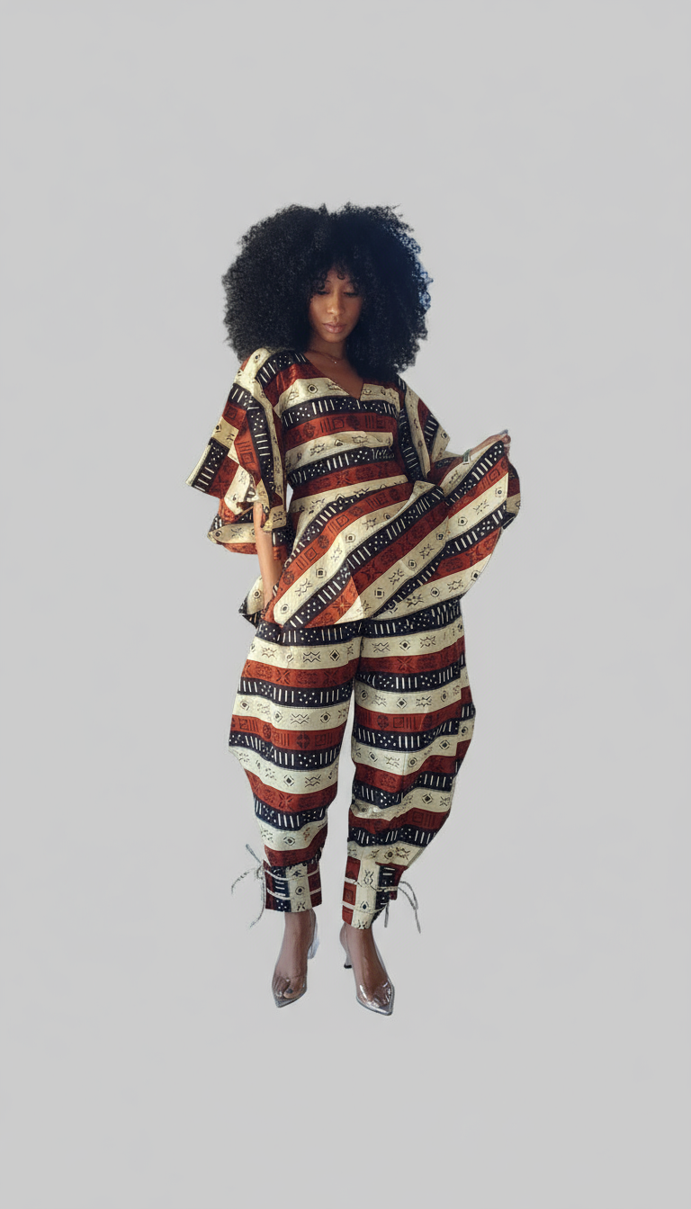 1203-29 Harem Pant & Wrap Blouse