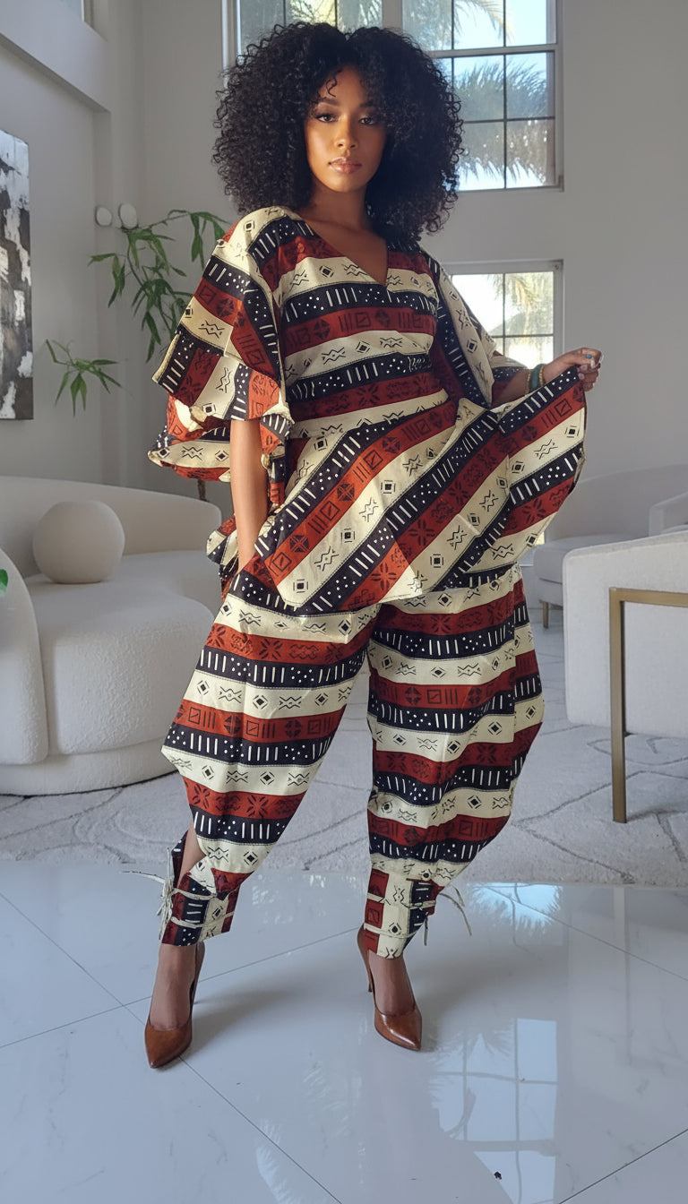 1203-29 Harem Pant & Wrap Blouse