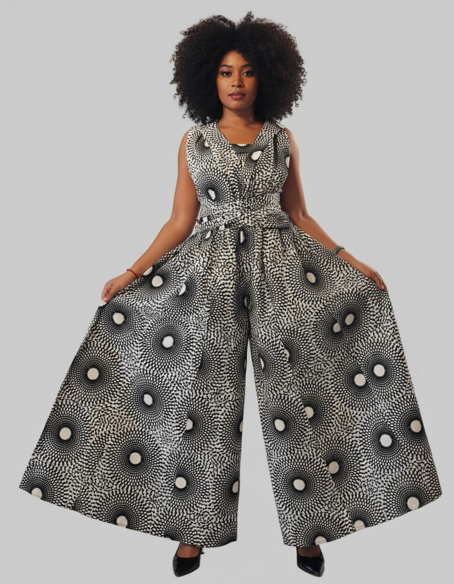 Infinity Palazzo / Romper / Jumpsuit - 901 White/Black