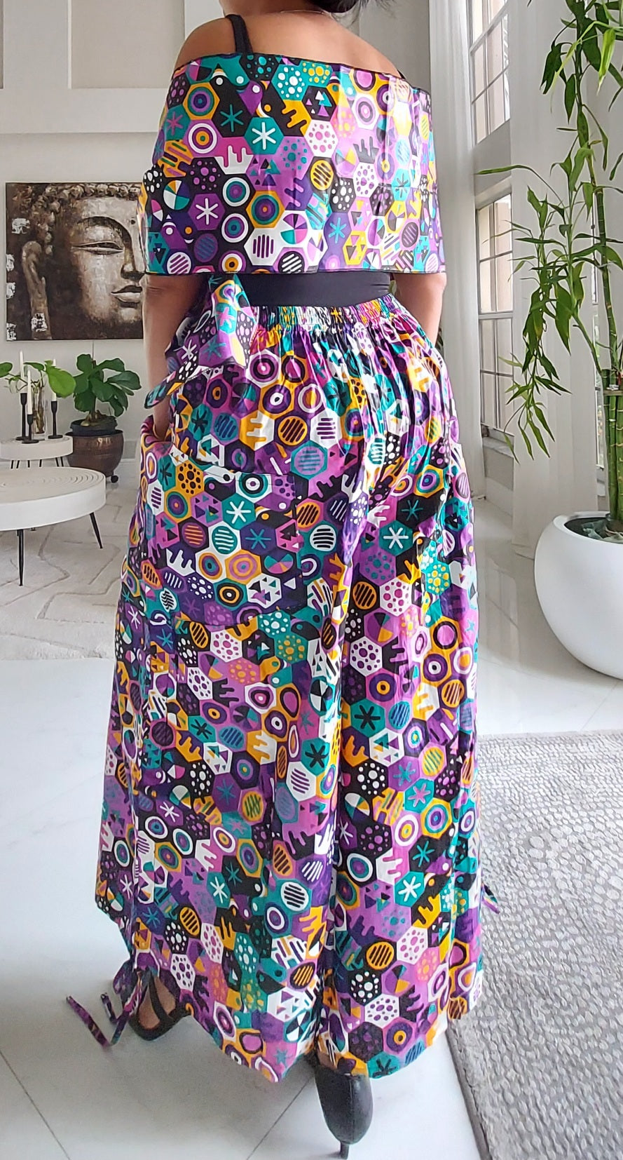 Palazzo Pant with Adjustable leg String 7697-68 Purple