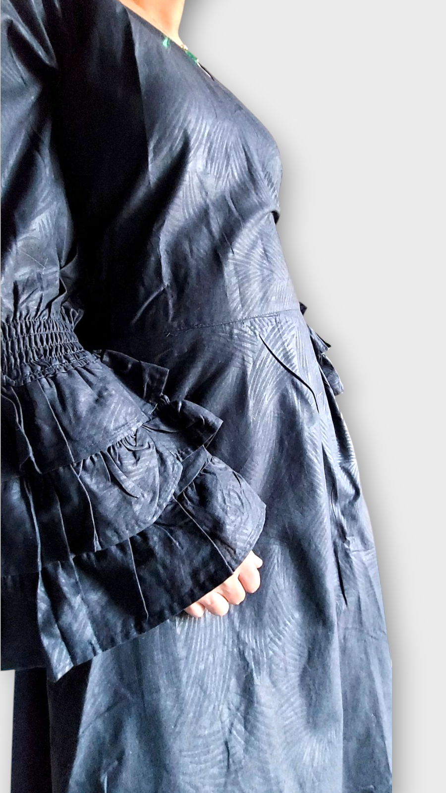 Embossed Wrap Dress - 1103