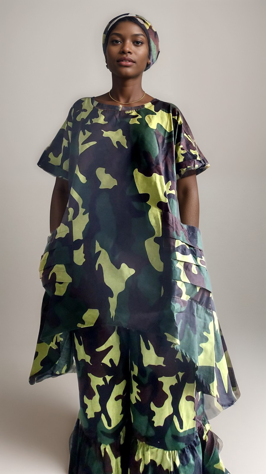 7684 Woman Pant & Blouse Set Print 340A