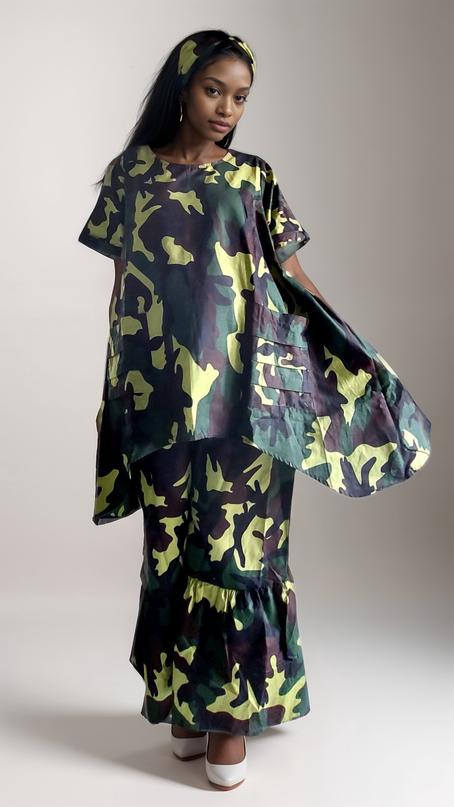 7684 Woman Pant & Blouse Set Print 340A