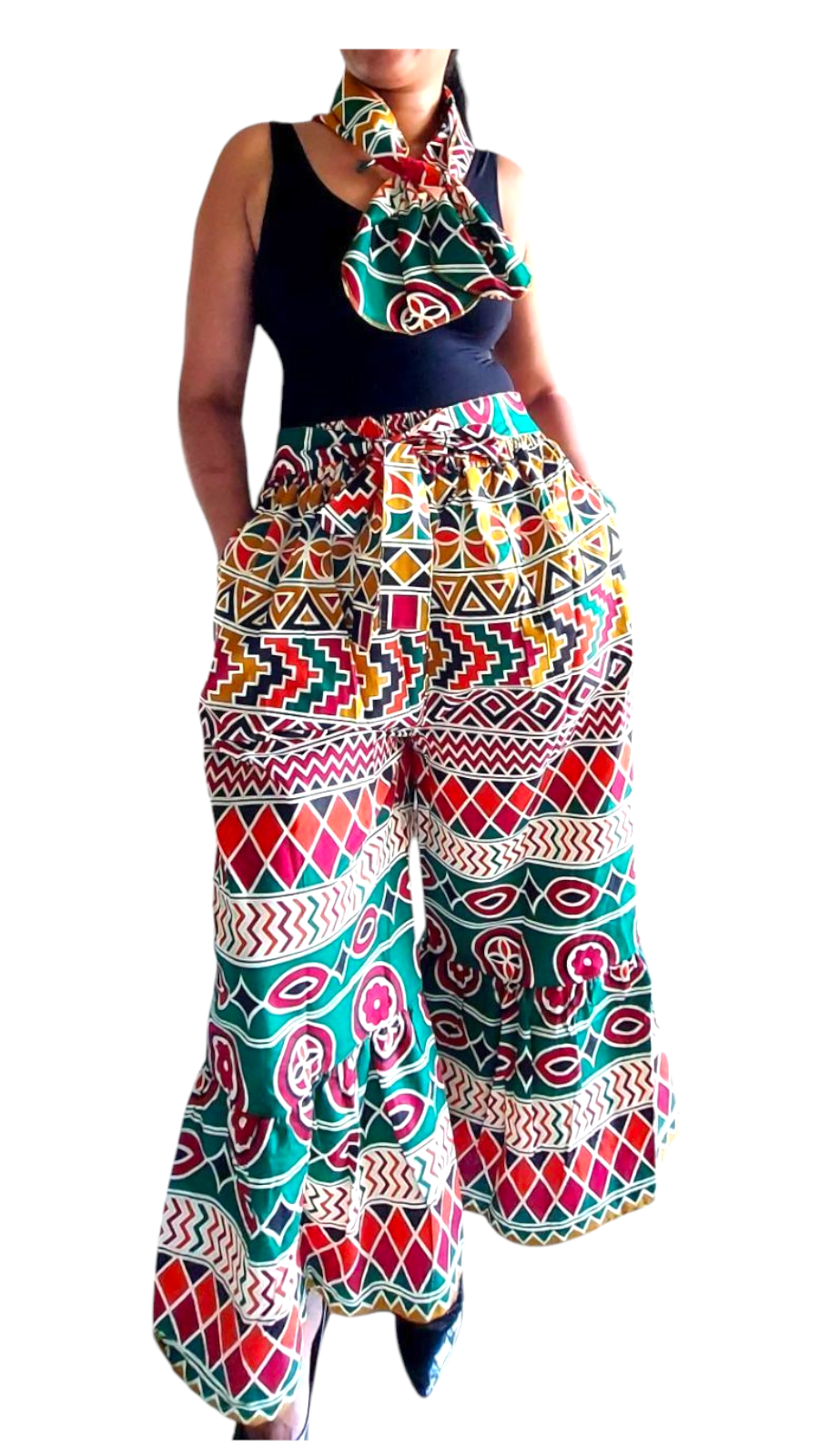 7684 Woman Pant & Blouse Set Print 644