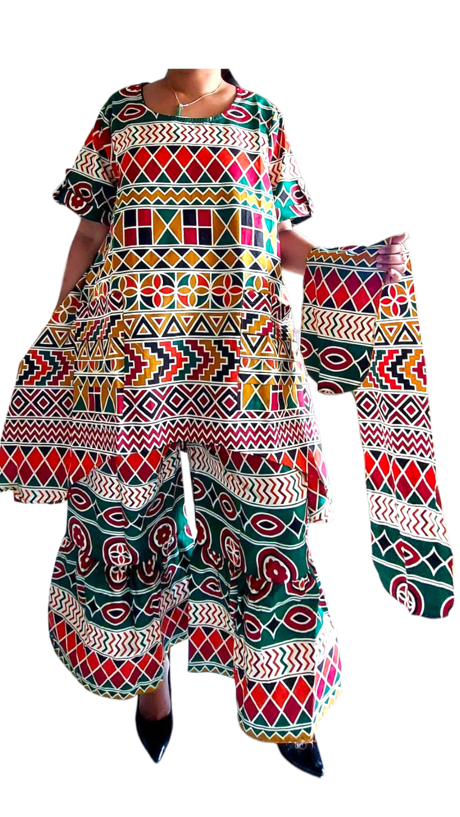 7684 Woman Pant & Blouse Set Print 644