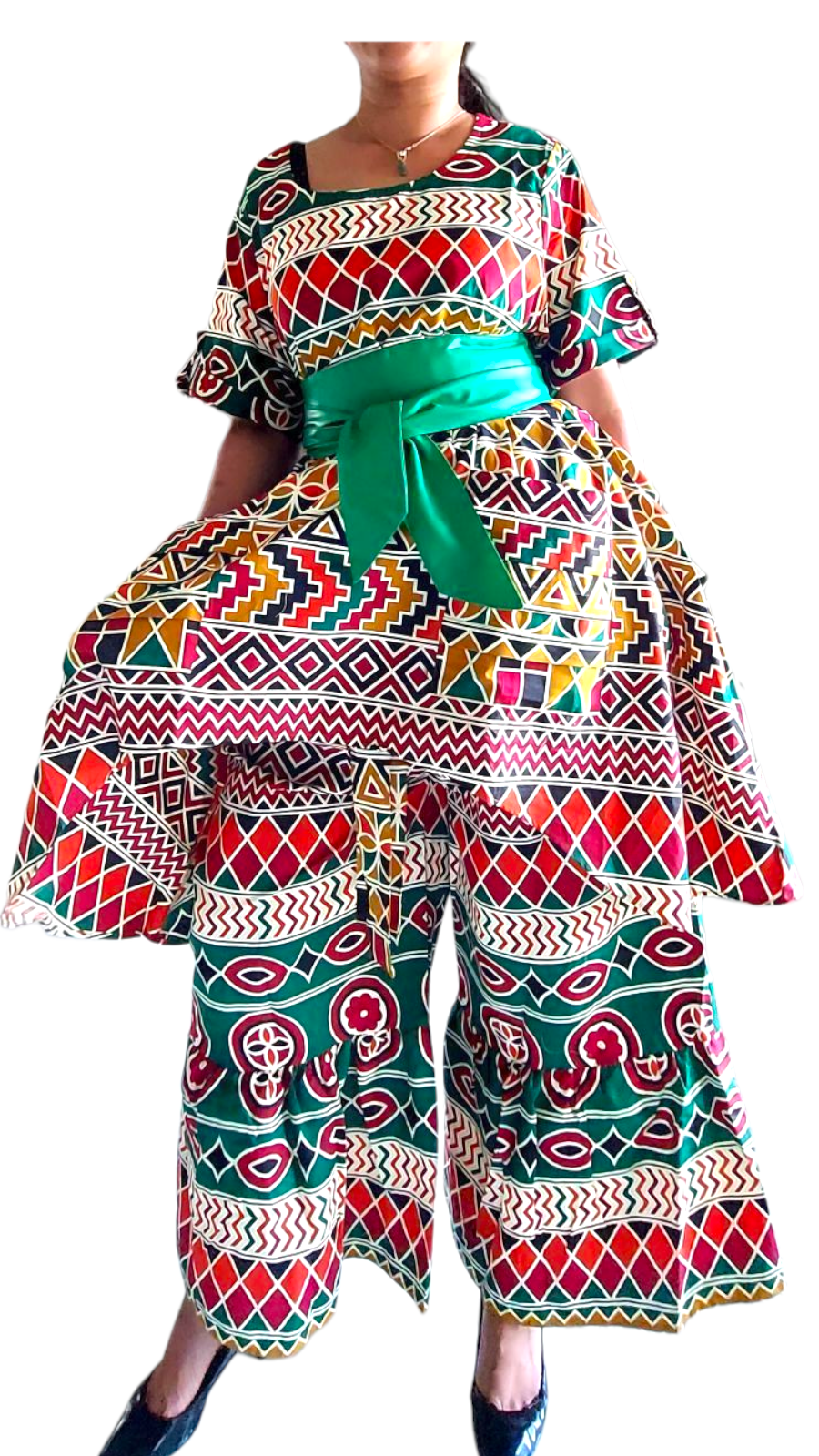 7684 Woman Pant & Blouse Set Print 644