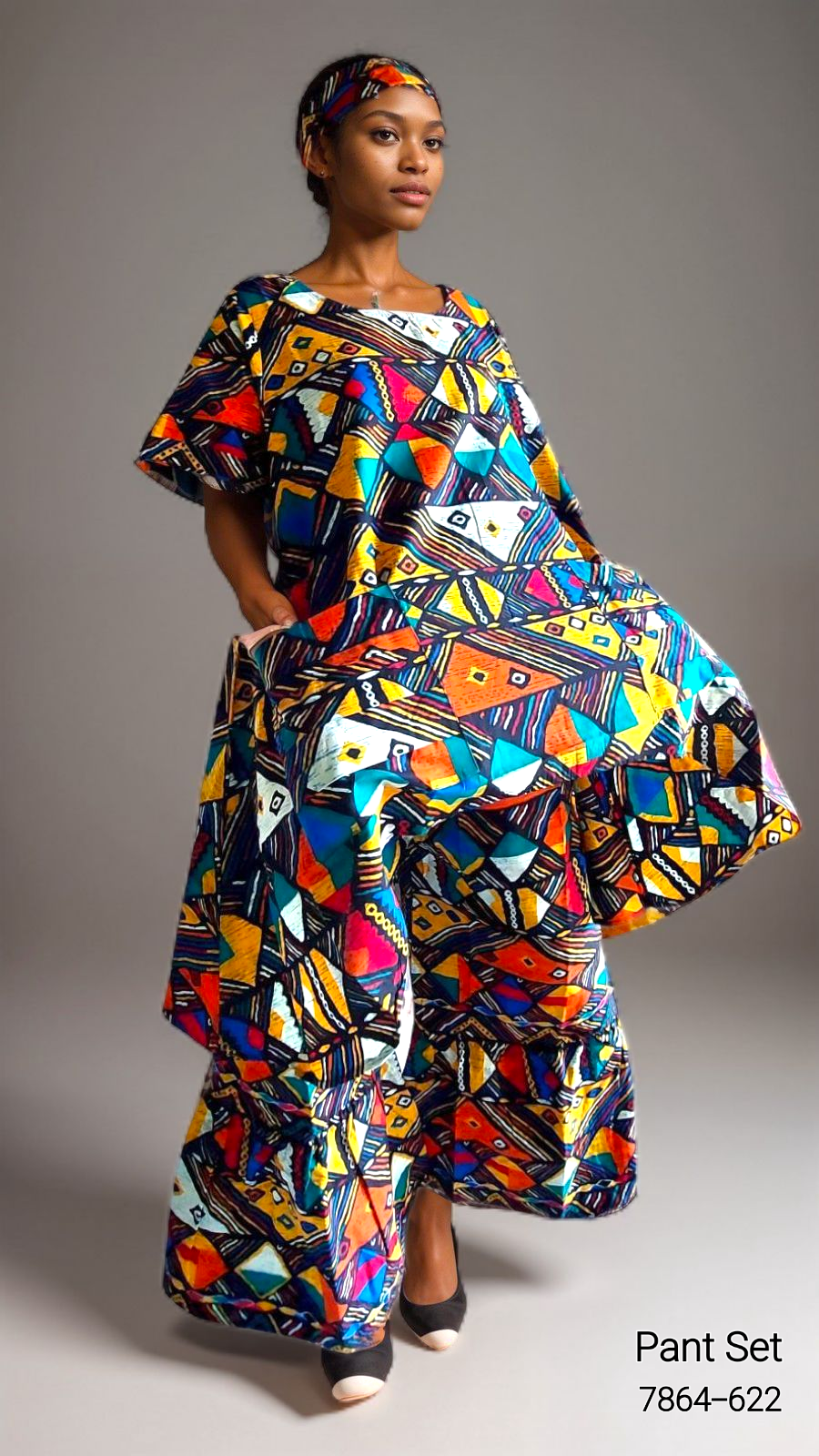 7684 Woman Pant & Blouse Set Print 622