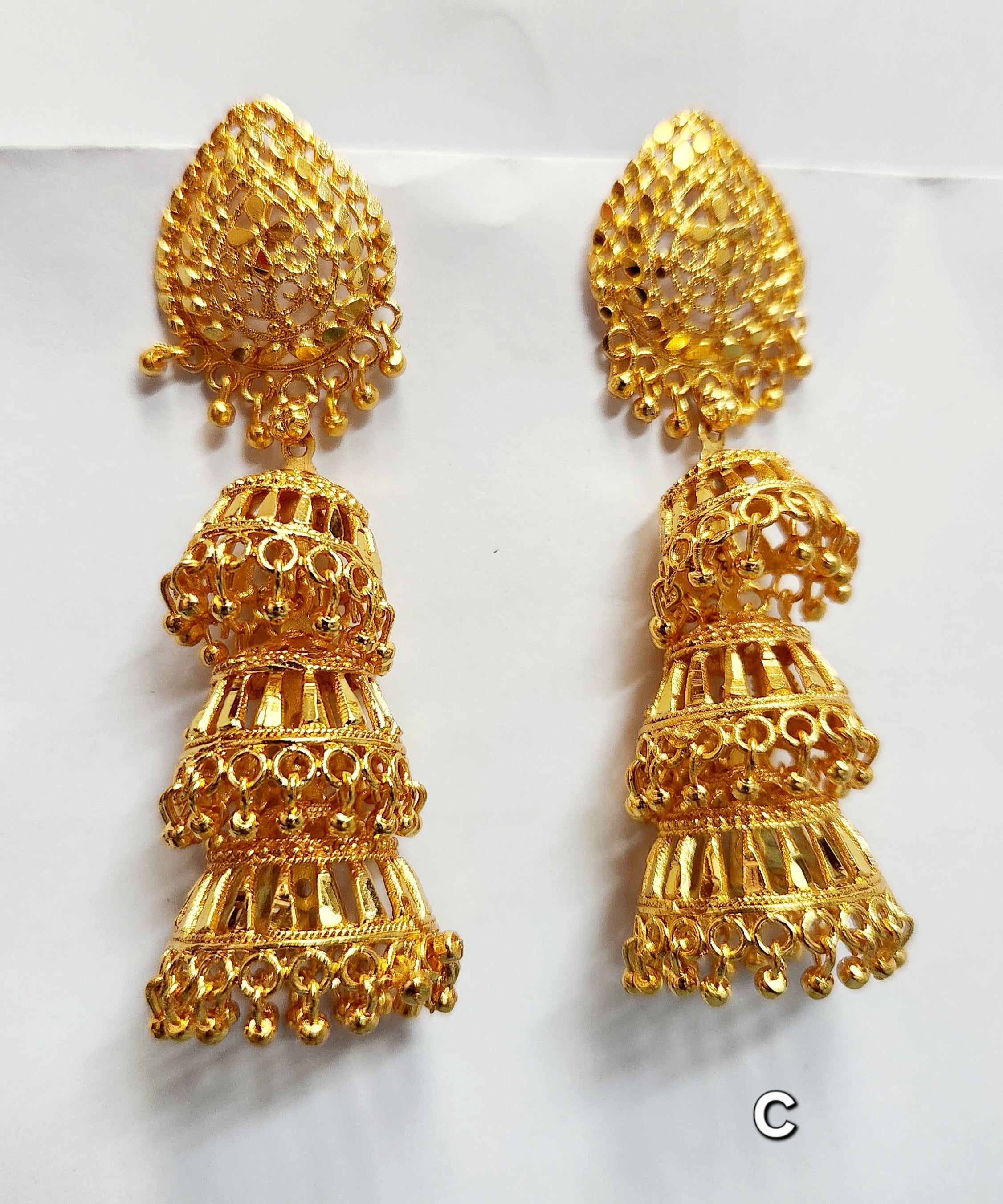Gold  Jumka Earrings C
