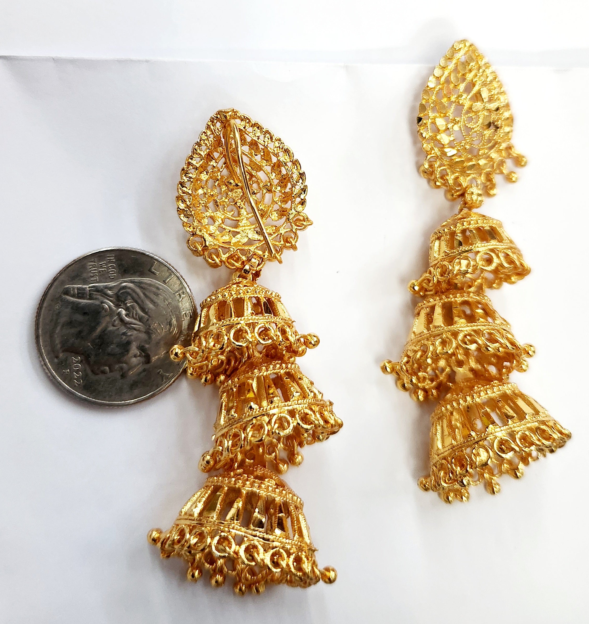 Gold  Jumka Earrings C