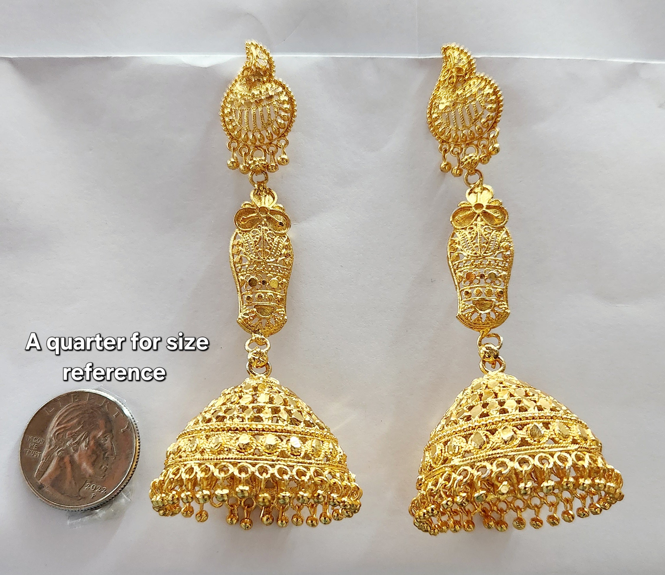 Gold  BigJumka Earrings E