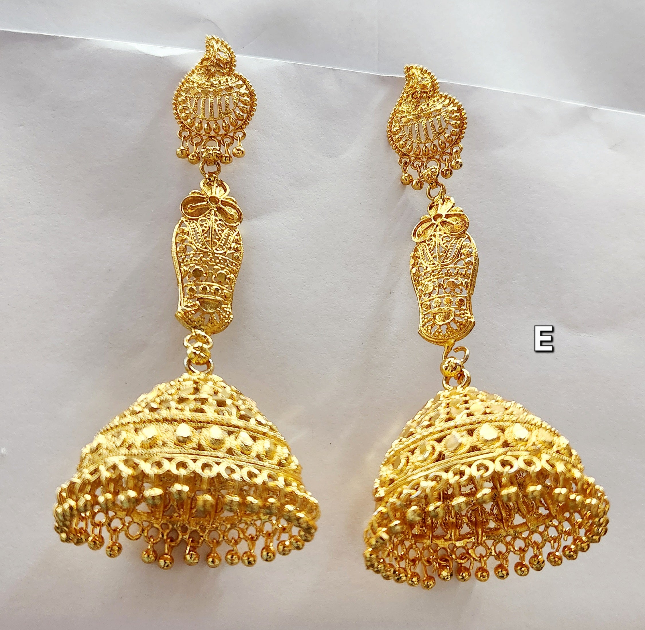 Gold  BigJumka Earrings E