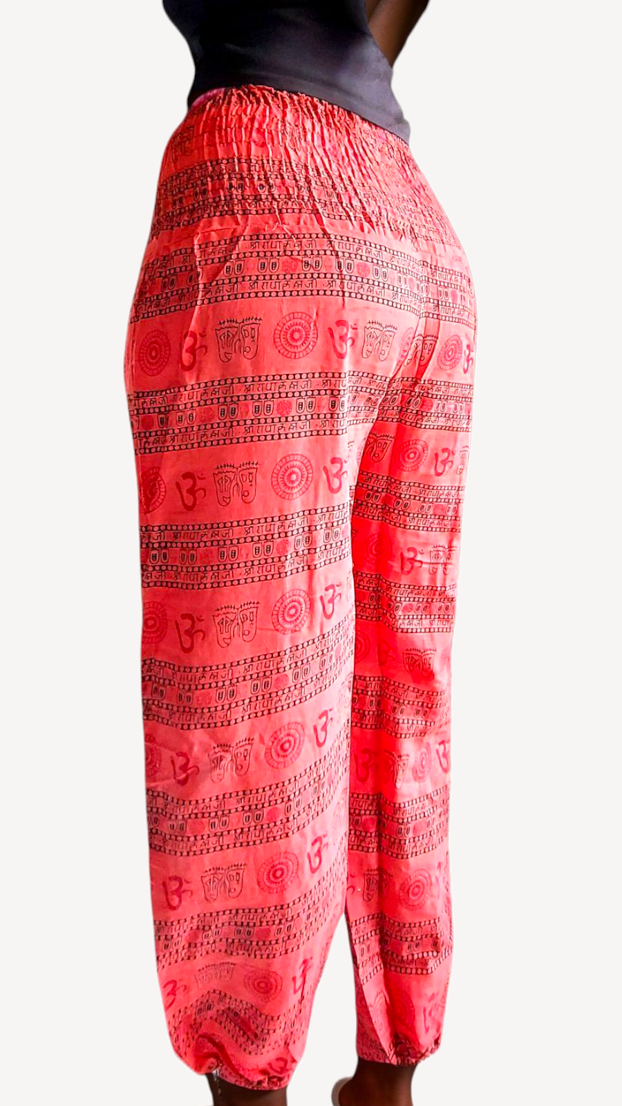 Cotton Yoga pants/ Hippie Boho Pants/ Ohm Print