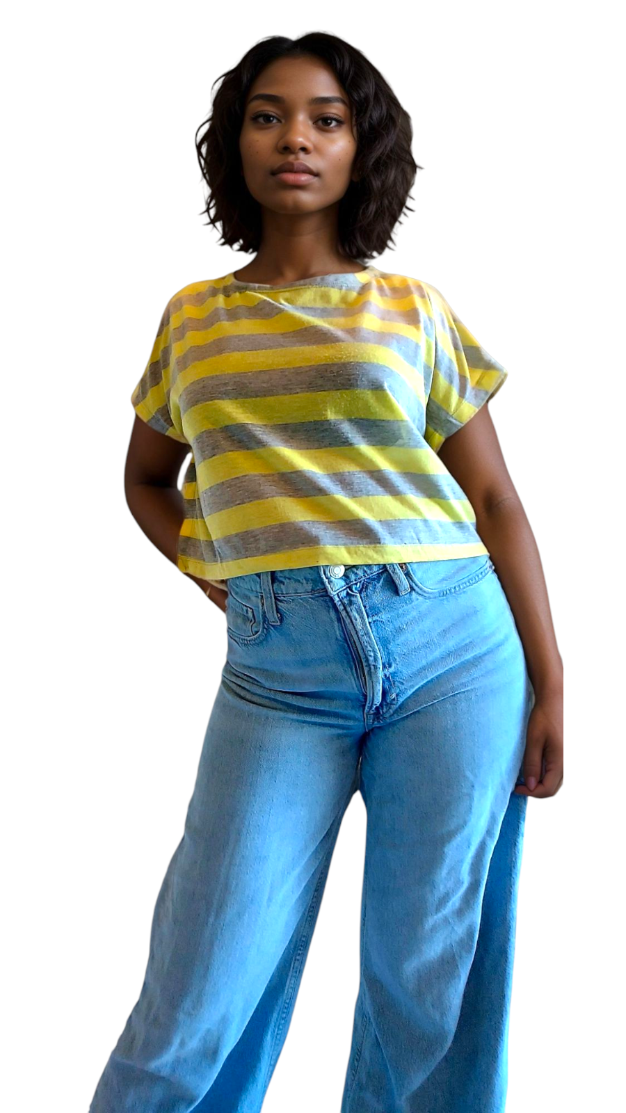 Tee Crop Top /Stripe (Pack of 6)
