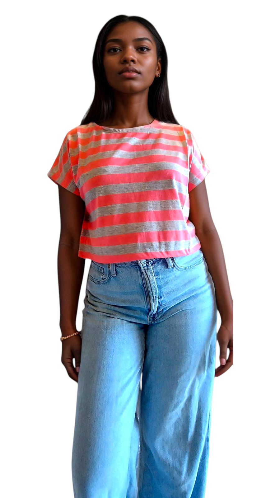 Tee Crop Top /Stripe (Pack of 6)