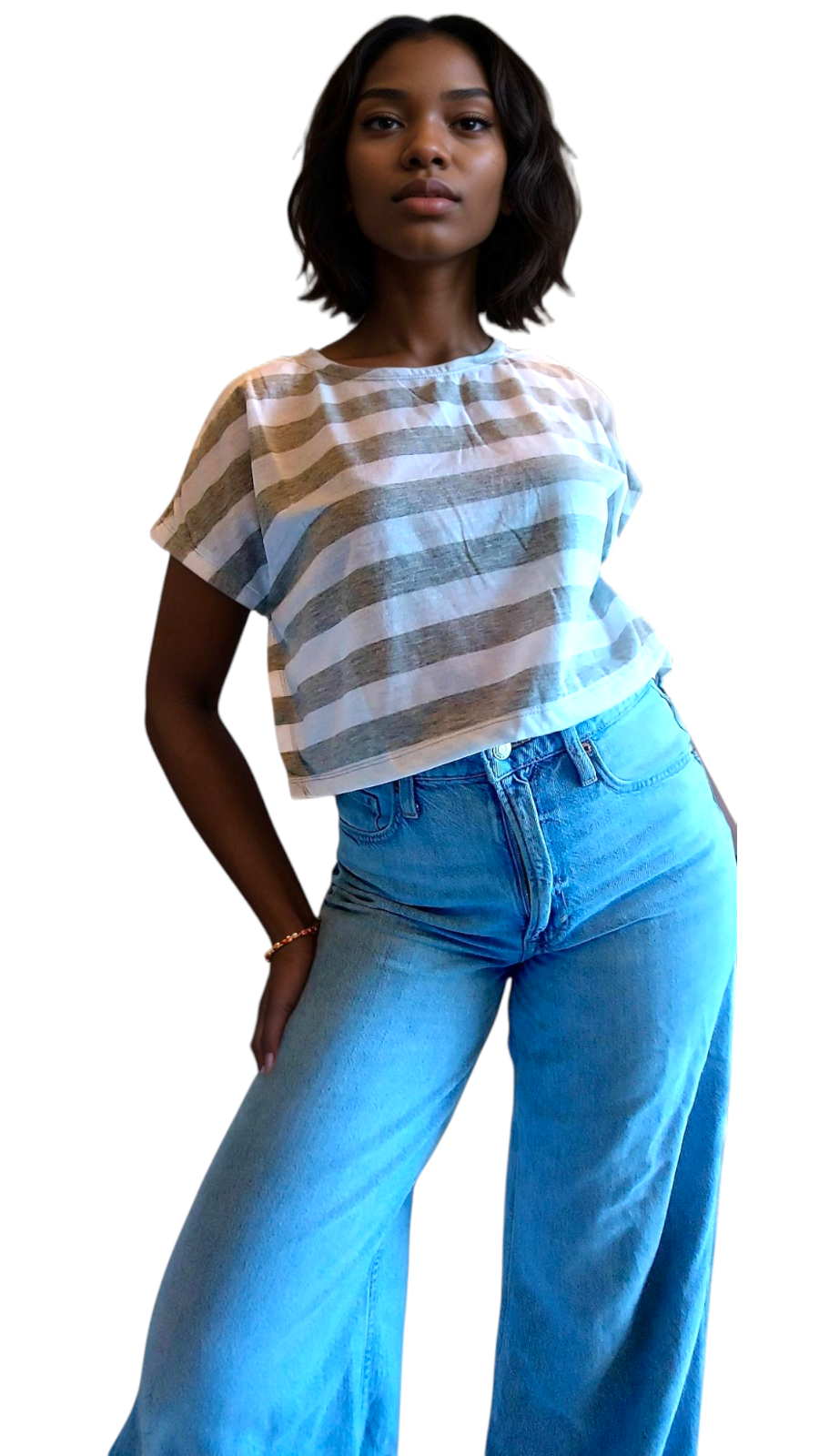 Tee Crop Top /Stripe (Pack of 6)