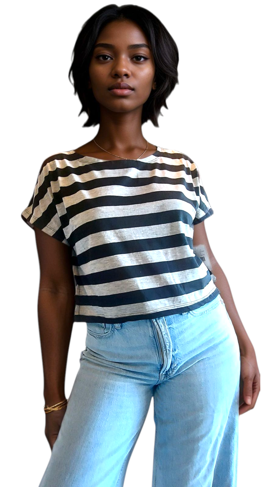 Tee Crop Top /Stripe (Pack of 6)
