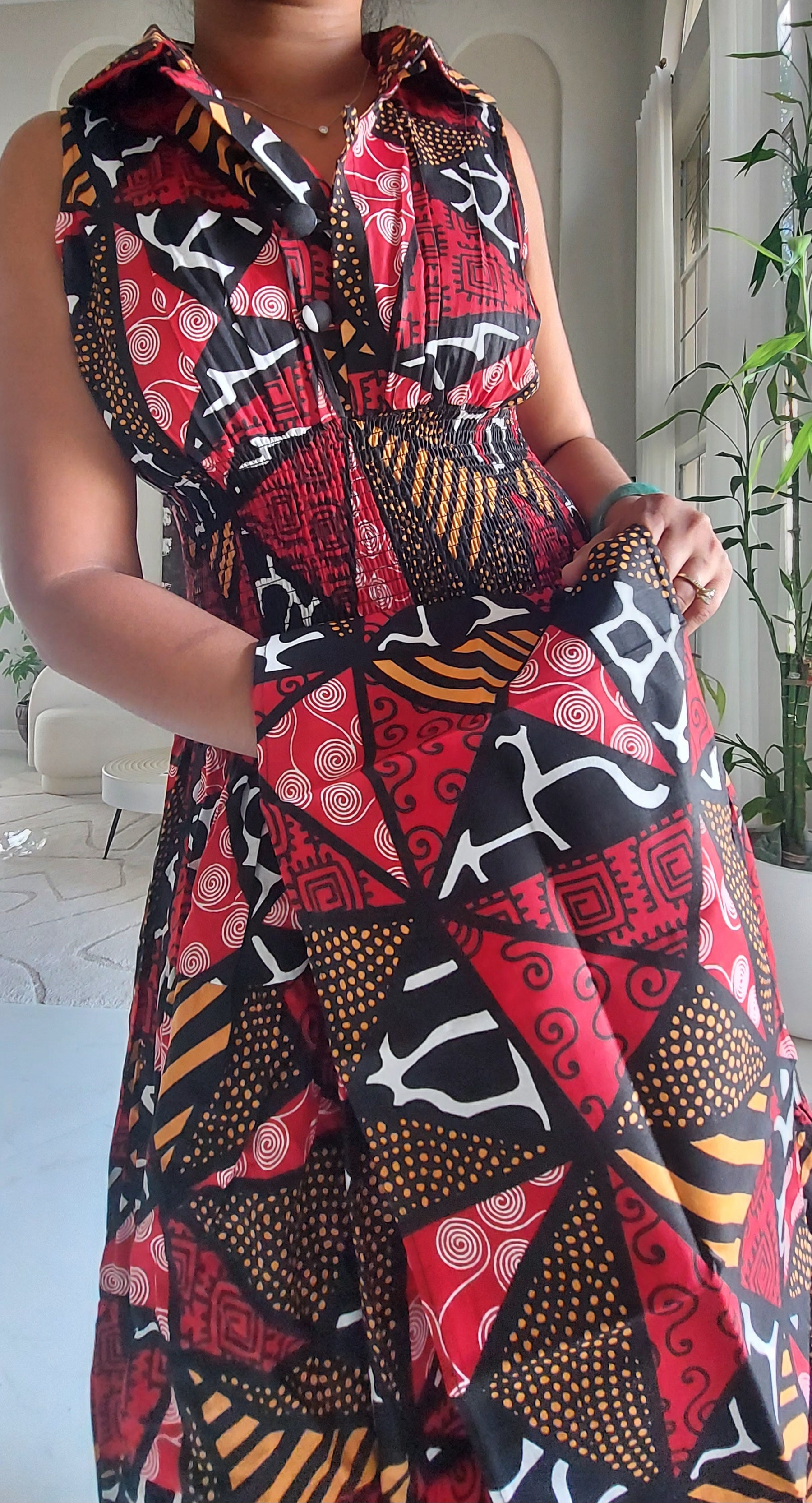 Middi Halter Smock Dress -KVC24-5