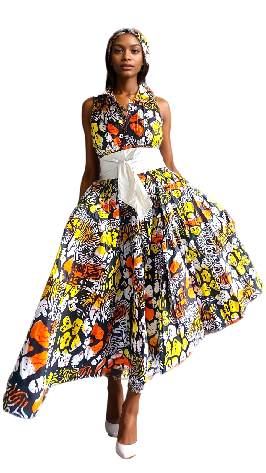 Middi Halter Smock Dress - kVC24-4