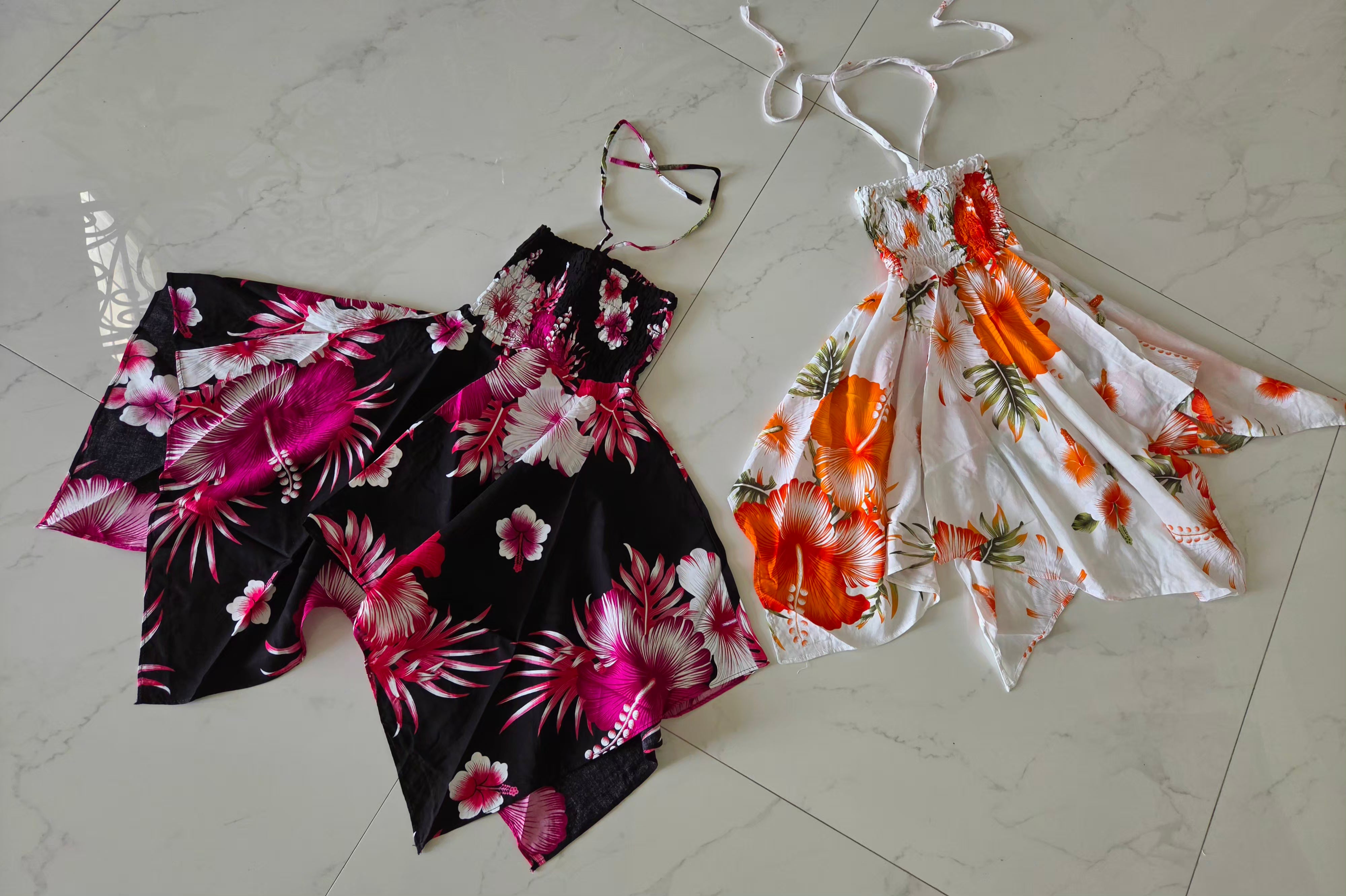 Kids/ Girls Hawaiian Floral Dress -Dark  KRN113 (Pack of 6,12)