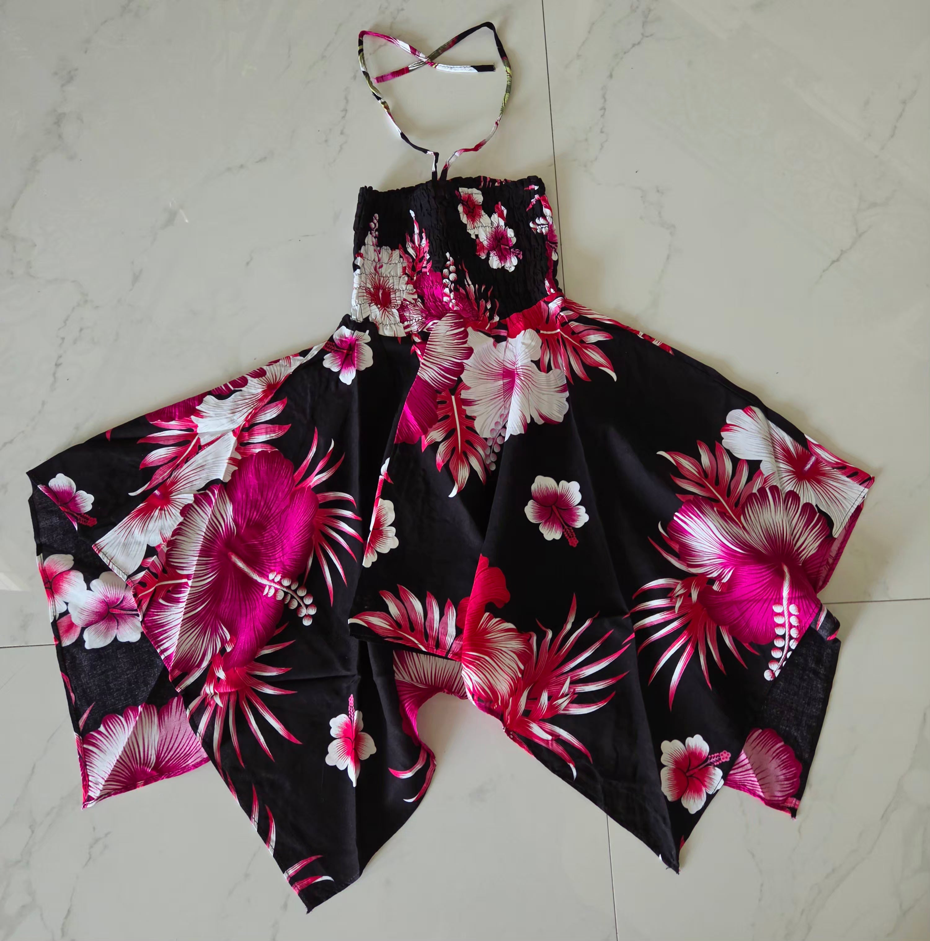 Kids/ Girls Hawaiian Floral Dress -Dark  KRN113 (Pack of 6,12)