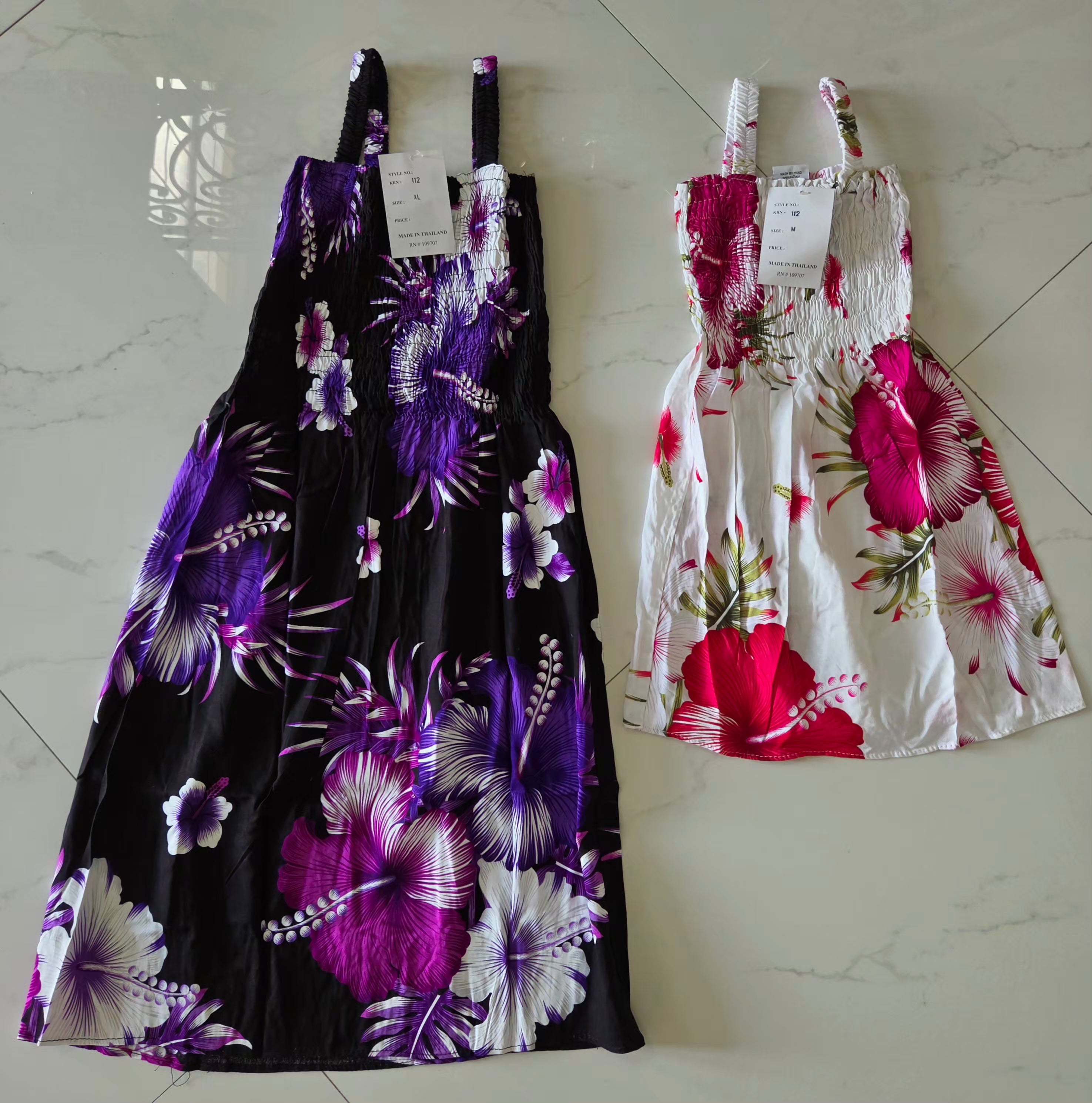 Kids/ Girls Hawaiian Floral Dress -  KRN112 Dark (Pack of 6,12)
