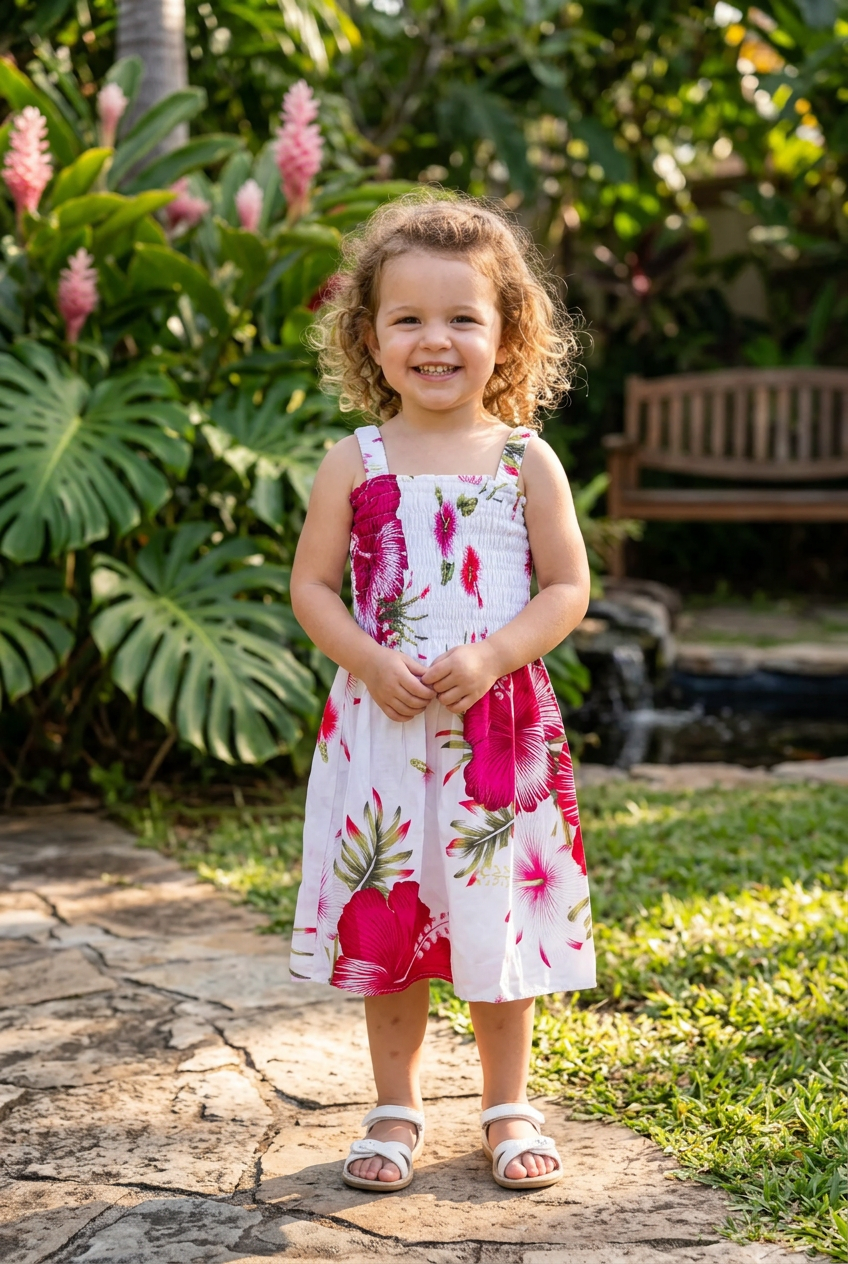 Kids/ Girls Hawaiian Floral Dress -  KRN112 Light (Pack of 6,12)