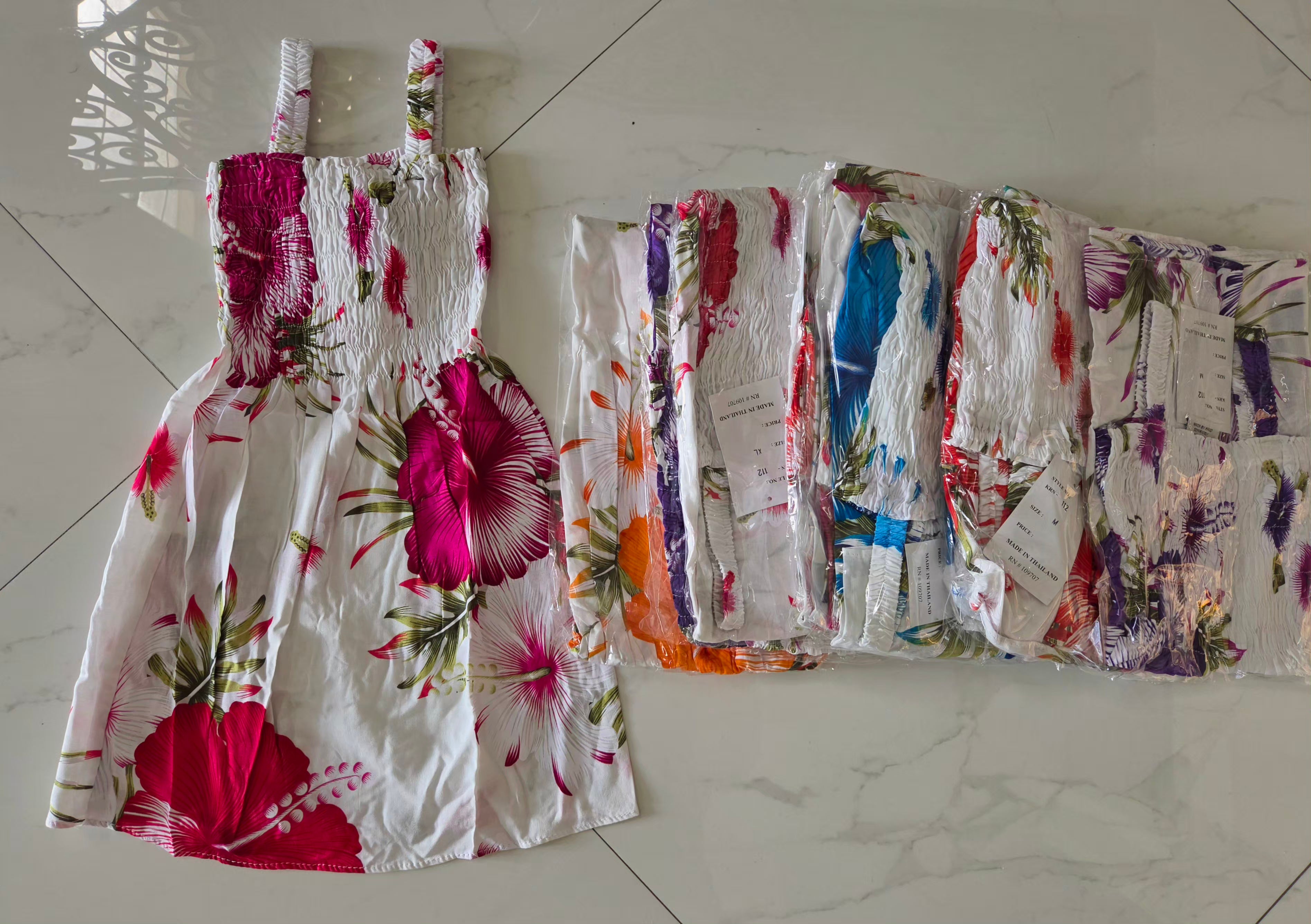 Kids/ Girls Hawaiian Floral Dress -  KRN112 Light (Pack of 6,12)