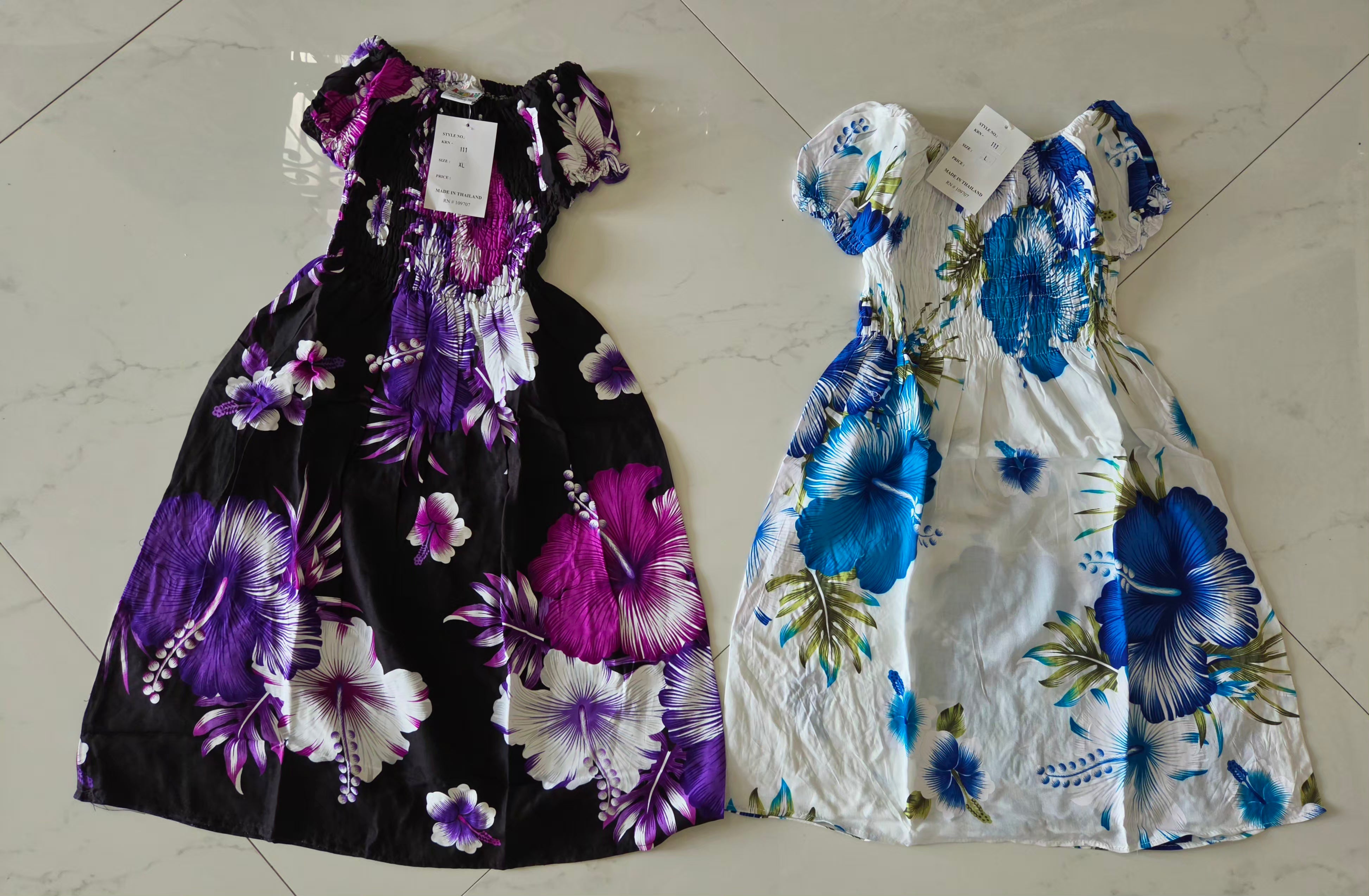 Kids/ Girls Hawaiian Floral Dress - KRN111 Dark (Pack of 6,12)