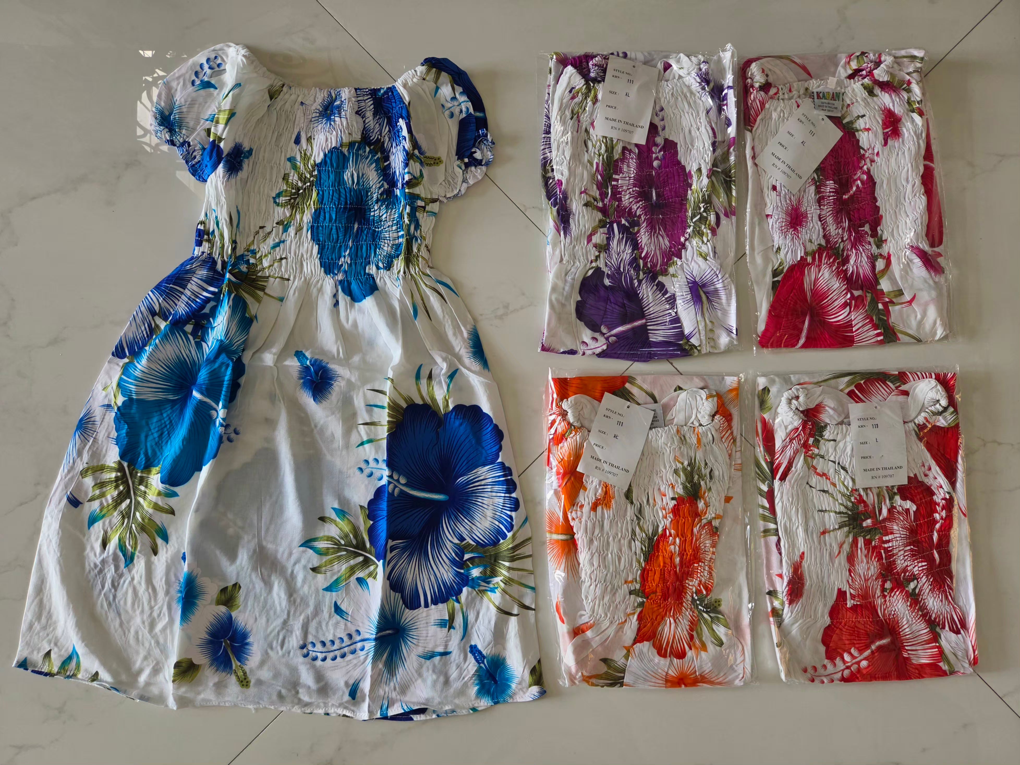 Kids/ Girls Hawaiian Floral Dress - KRN111  Light (Pack of 6,12)