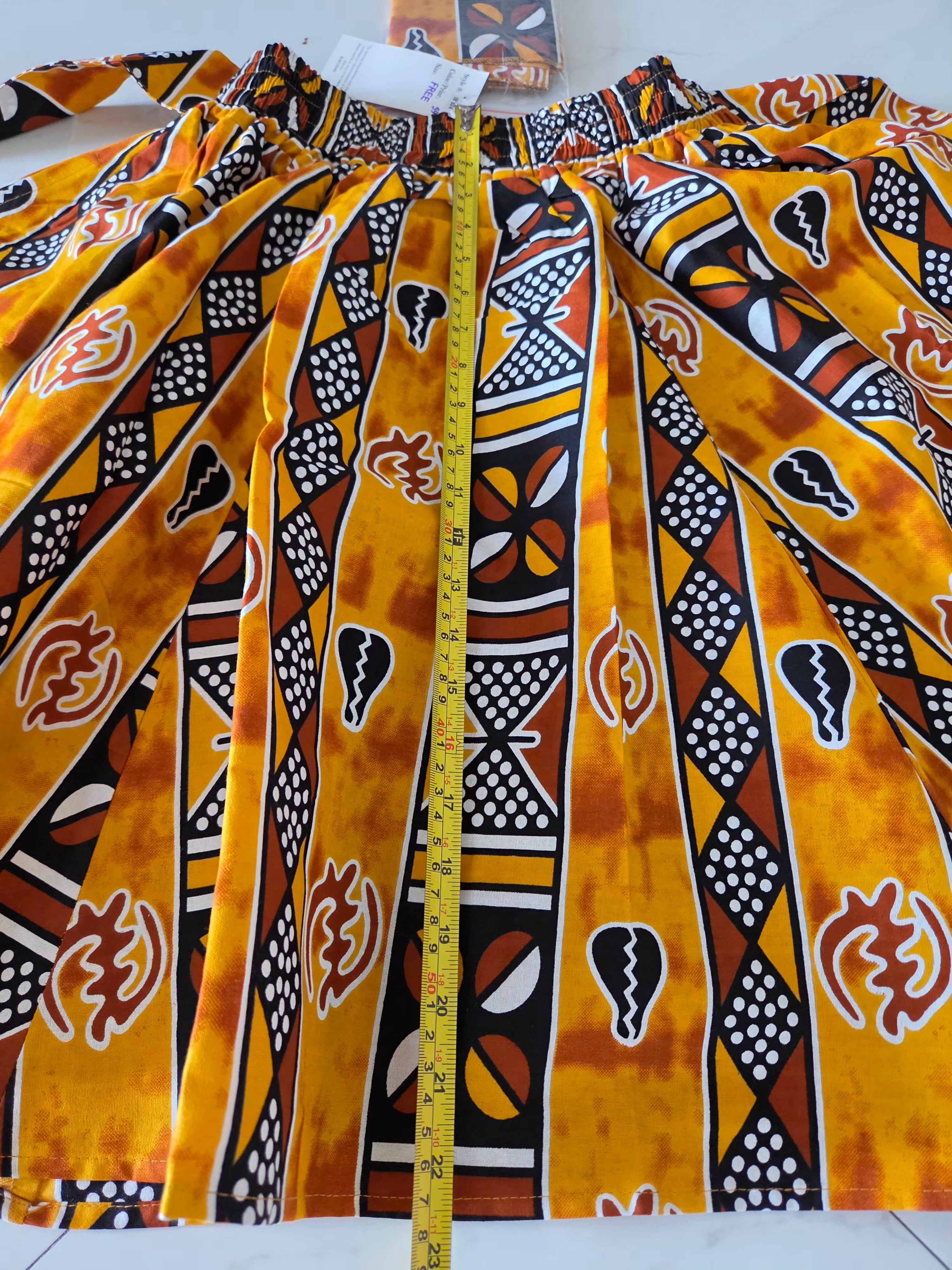 Short Printed skirt with  Head Scarf 524-57