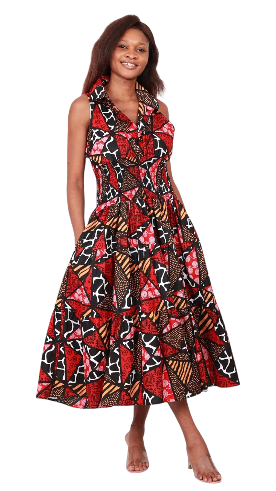 Middi Halter Smock Dress -KVC24-5