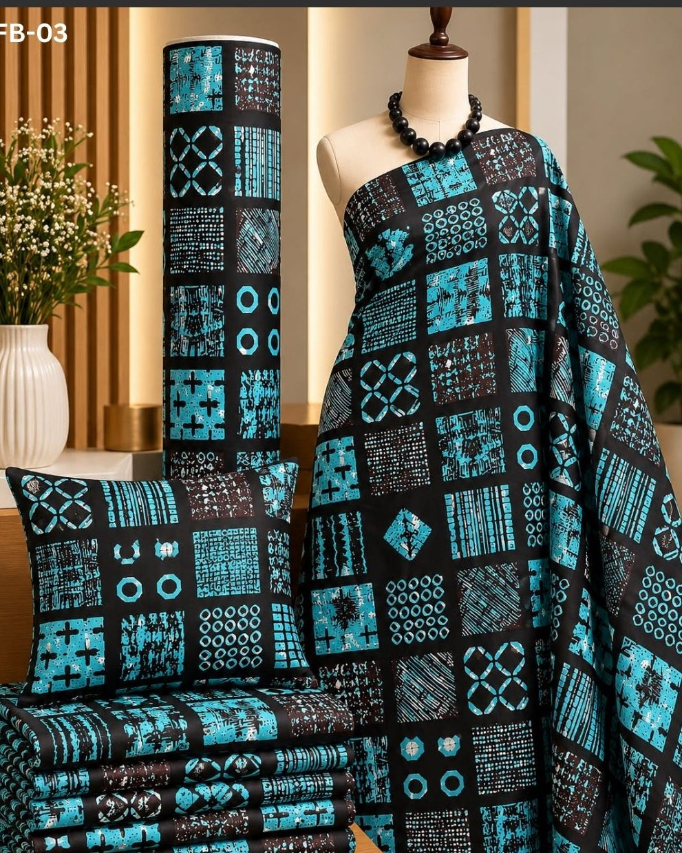 Raw Fabric 6 Yards African Cotton Ankara Print F29