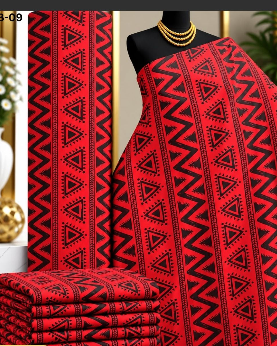 Raw Fabric 6 Yards African Cotton Ankara Print F36