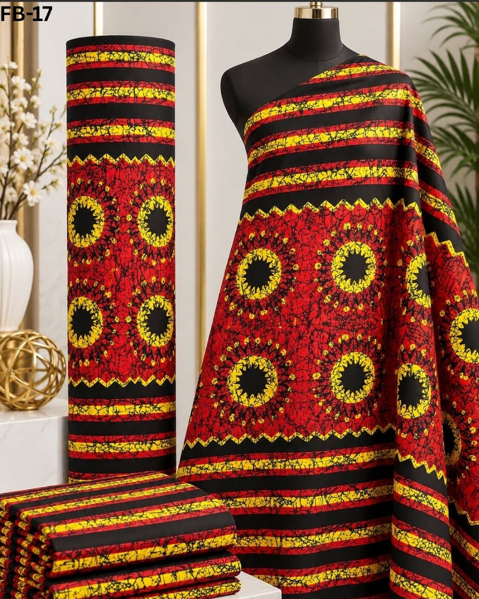 Raw Fabric 6 Yards African Cotton Ankara Print F43