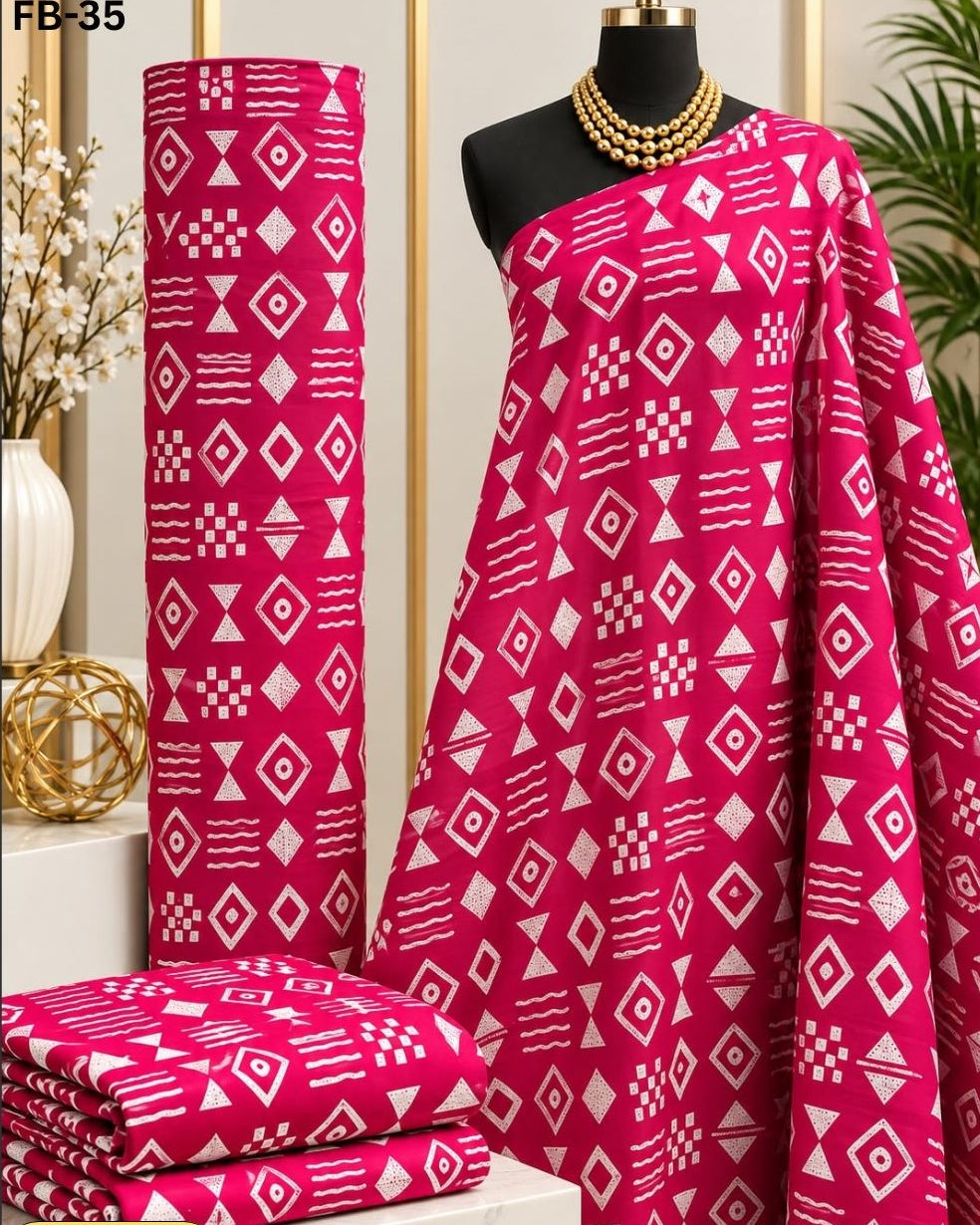 Raw Fabric 6 Yards African Cotton Ankara Print F41