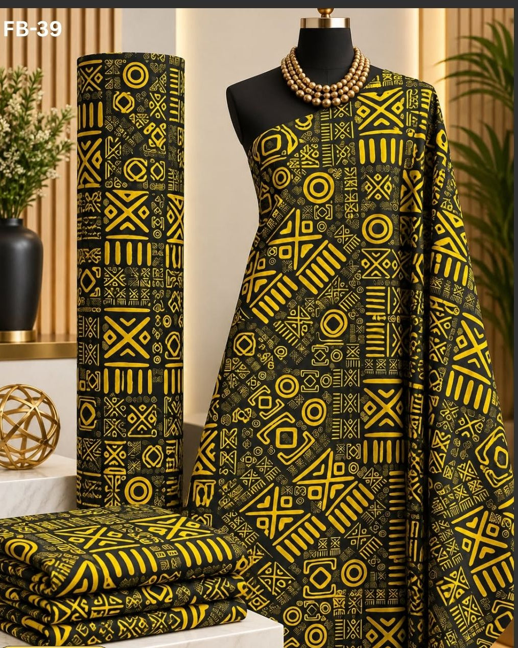 Raw Fabric 6 Yards African Cotton Ankara Print F33
