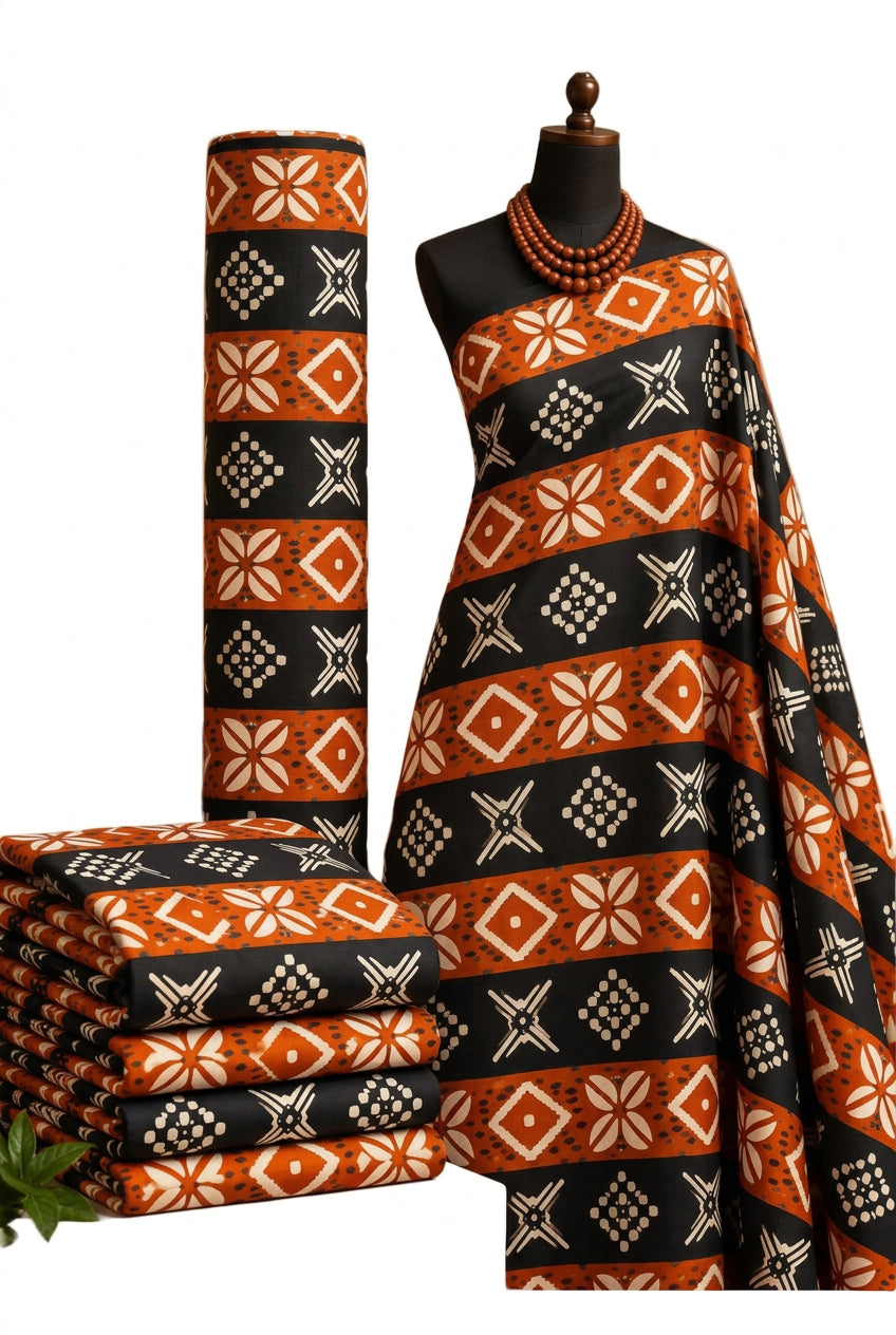 Raw Fabric 6 Yards African Cotton Ankara Print F47